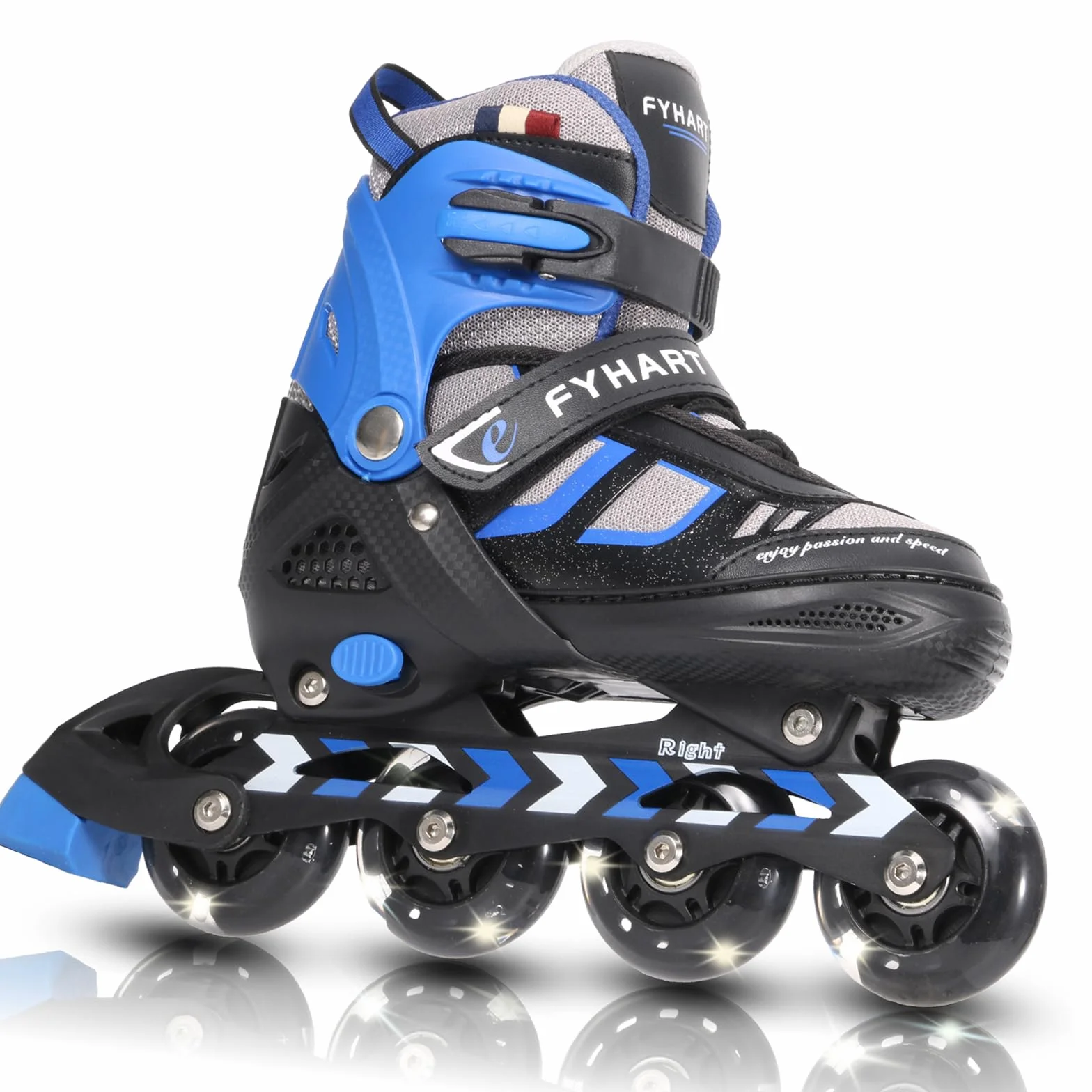Patines en Línea Ajustables 4 Ruedas para Niños, Jóvenes y Adultos, 4 Tamaños, Uso Interior y Exterior
