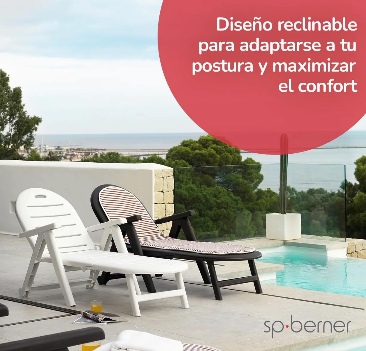 SP Berner Tumbona de jardín Caiman Blanca