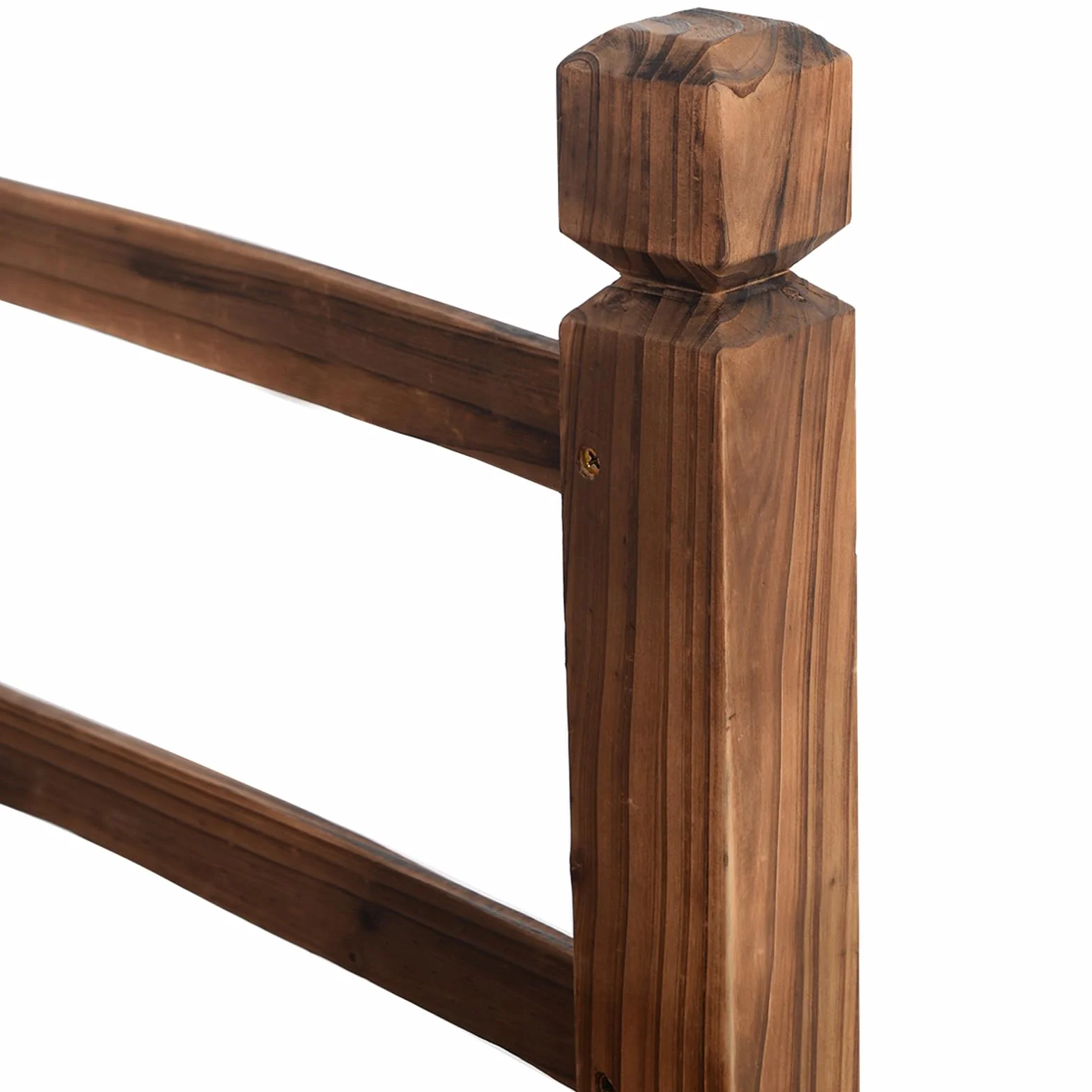 COSTWAY Puente de Jardín Madera para Estanque Jardín Hogar Decorativo con Barandilla 150x67x55 cm (Marrón)