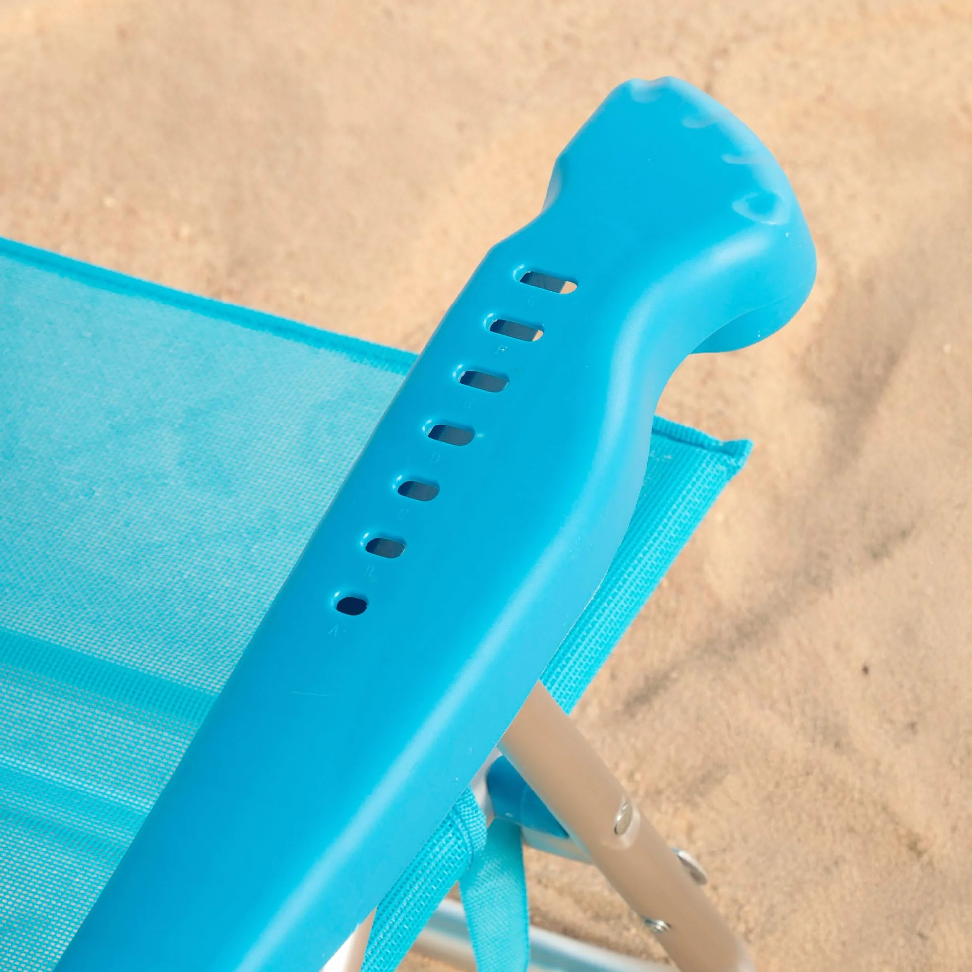 AKTIVE Silla de Playa Plegable, Multiposición 8 Posiciones, Textileno y Aluminio, Azul, 47x49x82 cm, 110 kg, Respaldo Alto Acolchado