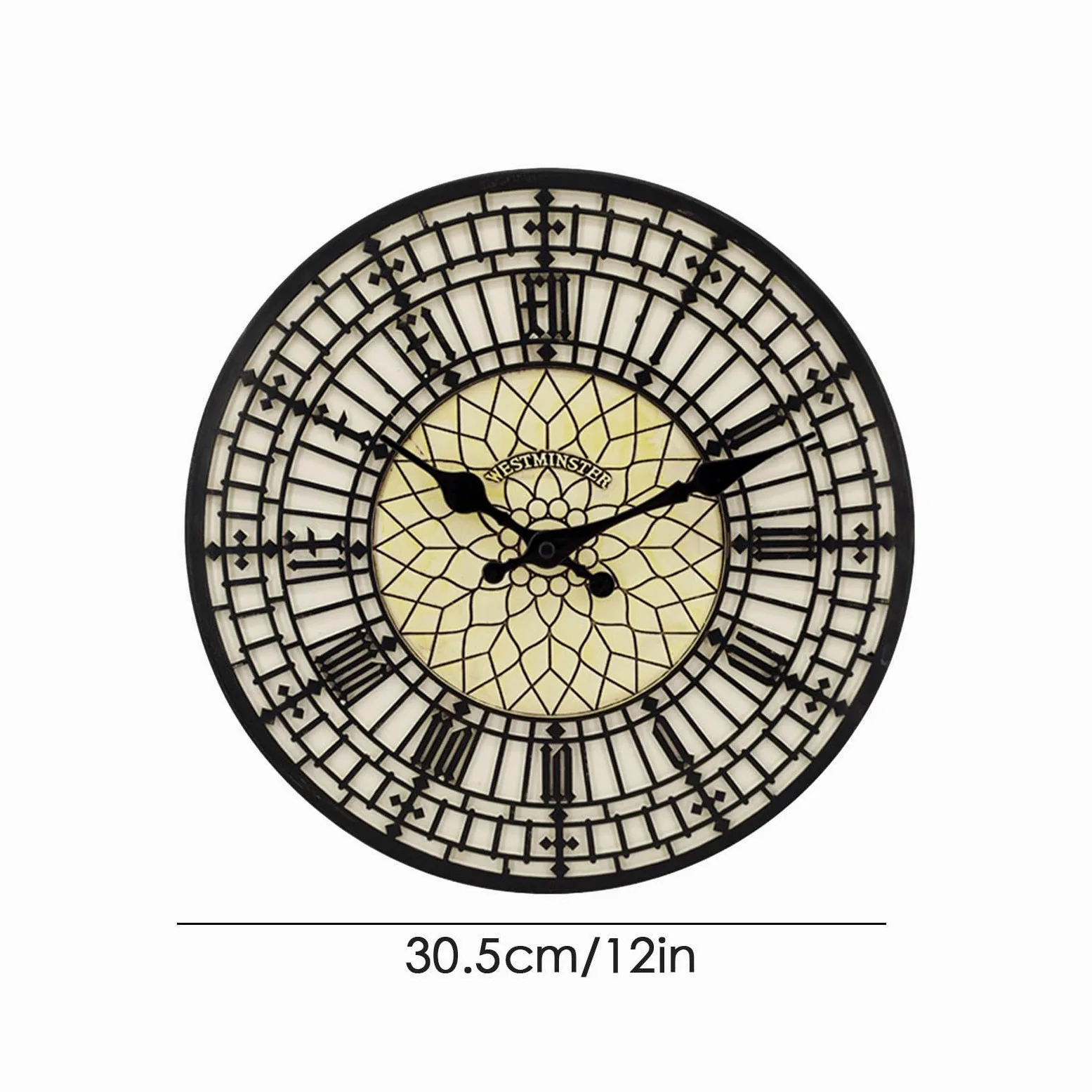 Reloj de pared resina números romanos exterior grande resistente intemperie transparente para patio piscina
