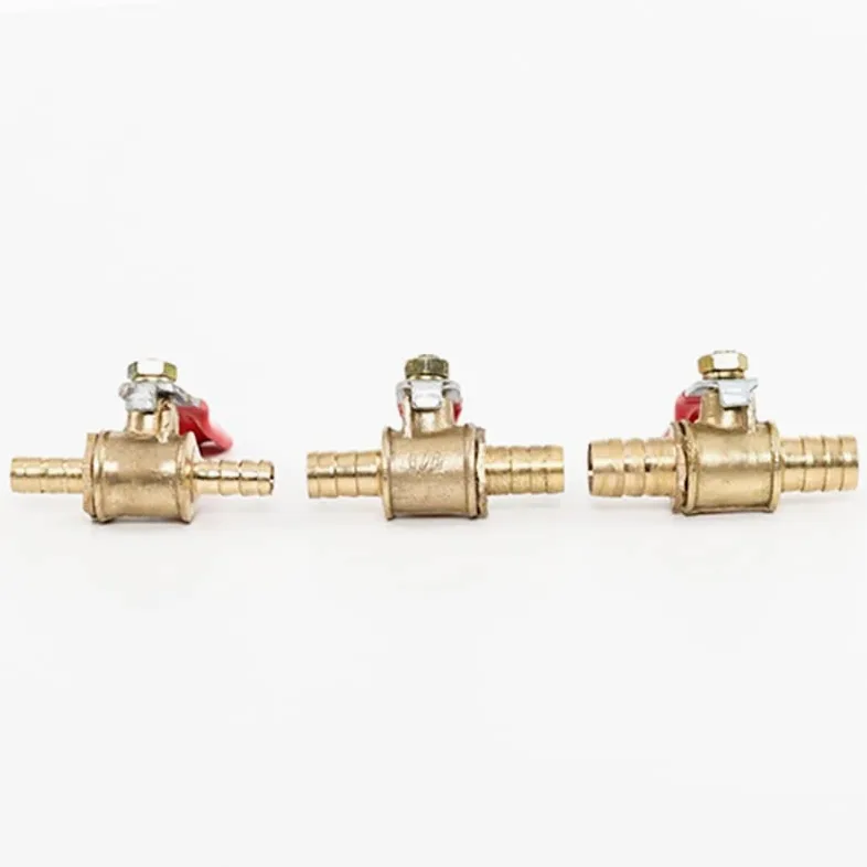 Conector de toque de manguera, Válvula en línea de espiga for manguera de 2 uds, accesorios de válvula de bola de corte de tuberías de agua, aceite, gas y combustible de latón de 6mm-12mm(Tu