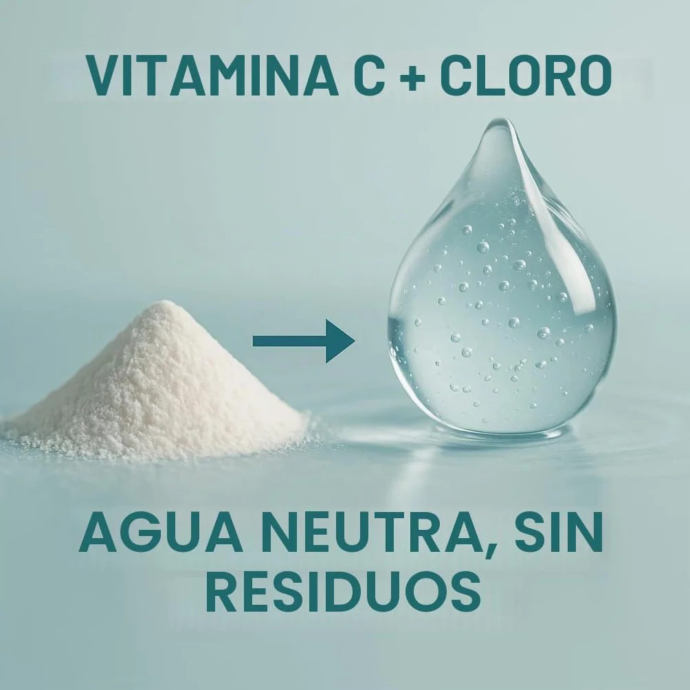 GiDeli Polvo de vitamina C, 1 kg, de alta pureza, para neutralización del cloro, para piscina, spa, jacuzzi, purificador de agua, acuario, agua de estanque