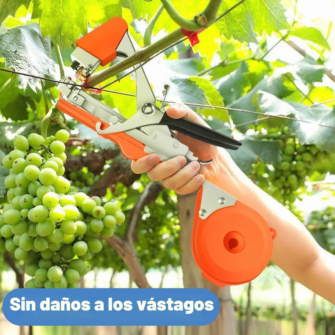 Maquina Atadora de Tomates, Herramienta de Cinta de Jardín para Viñedo Pepino UVA Fruta Flores Vegetales, Naranja