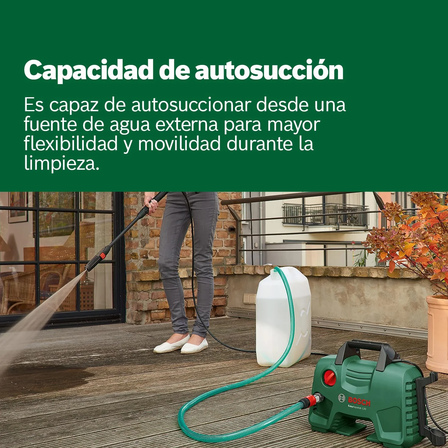Bosch Hidrolimpiadora de Alta presión EasyAquatak 120 (1500 W, Kit para hogar y para Coche Incluido, caudal máx.: 350 l/h, en Caja)