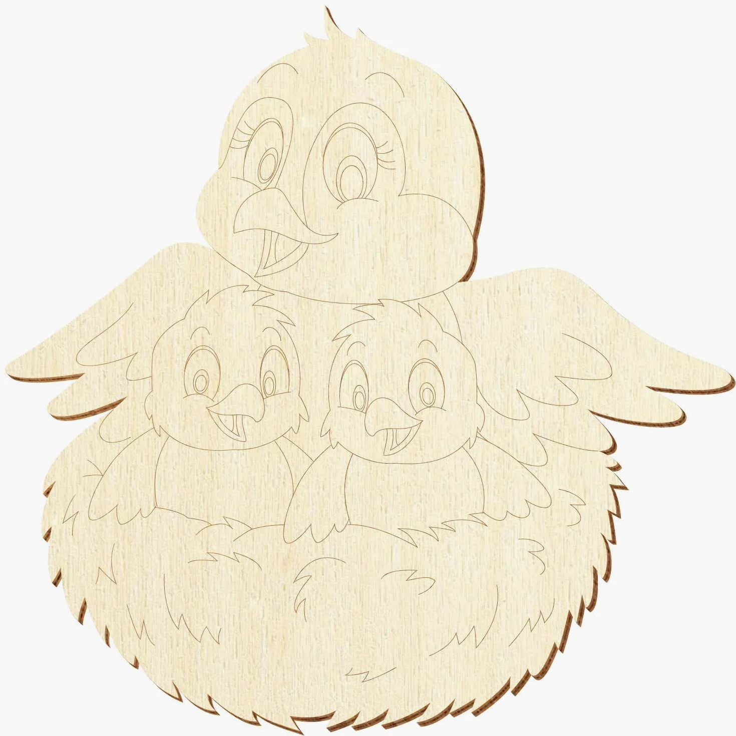 Nido de pájaro de madera, manualidades 5-50 cm, paquete con 100 unidades, ancho: 12 cm
