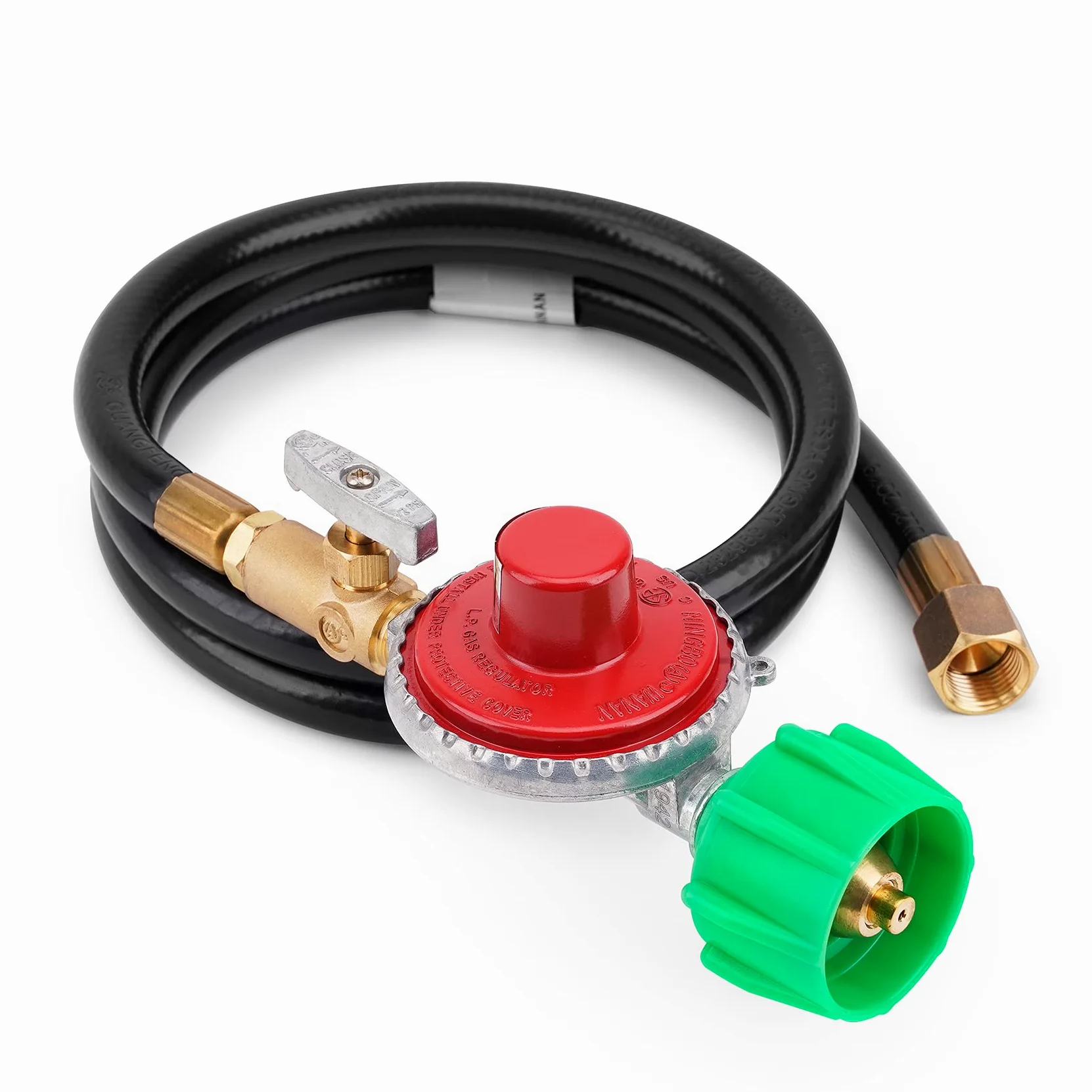 Stanbroil 48 Inch 10 PSI Alta presión propano Ajustable regulador válvula Manguera de Acoplamiento (QCC1 X 3/8 "Flare Swivel Fitting