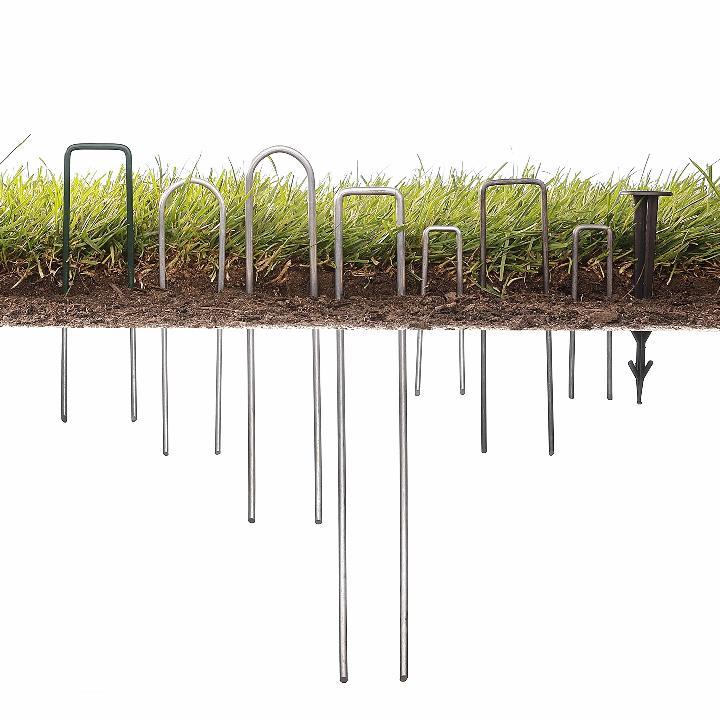 GardenMate 100 Grapas de sujeción GALVANIZADAS 150 mm largo 25 mm ancho de alambre de acero 2,9 mm
