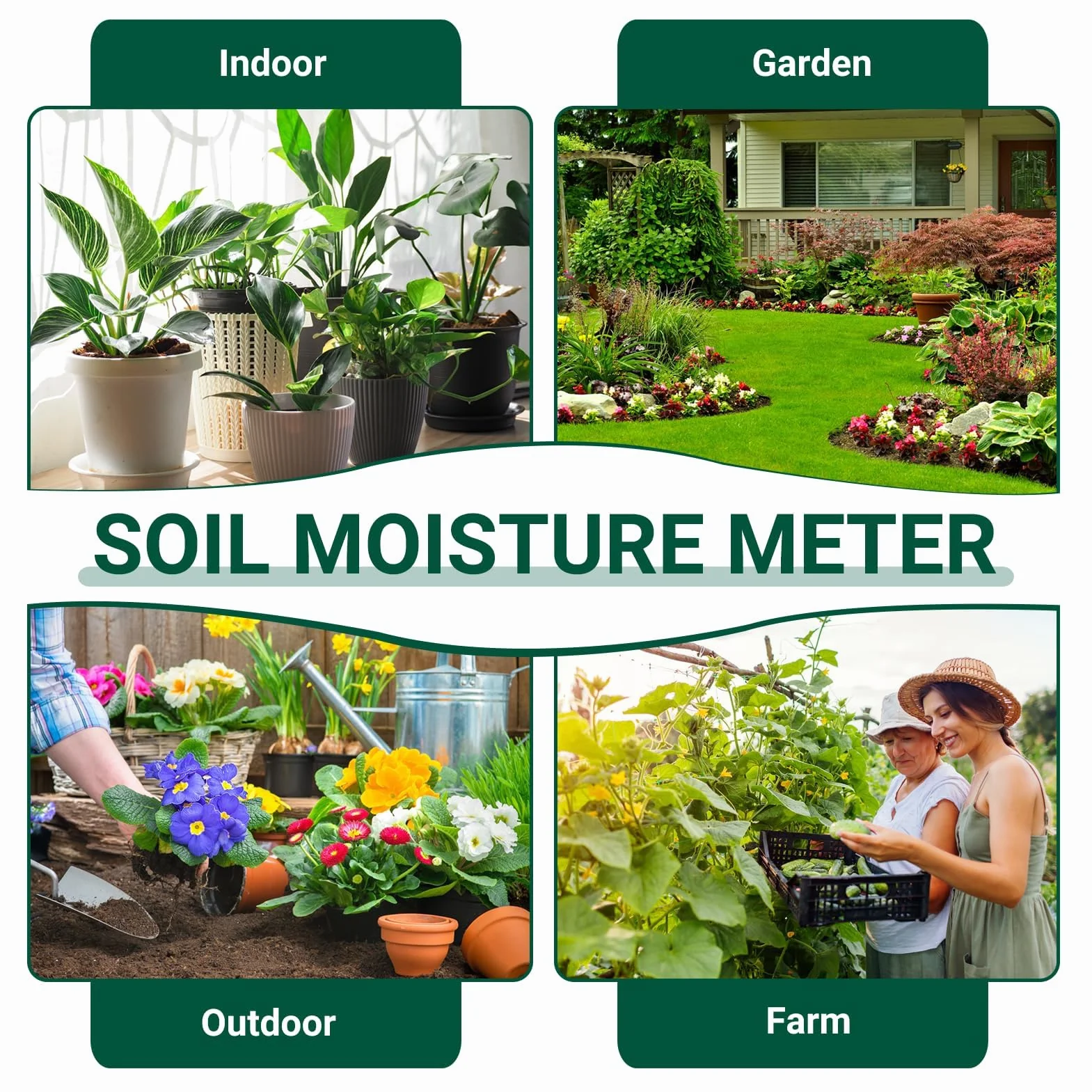 medidor Humedad Plantas, Higrometro de Suelo para Interior y Exterior, Monitor de Riego con Esfera Grande y Precisa, No Requiere Baterías, Cuida Tus Flores y Jardín con Eficiencia Gadget