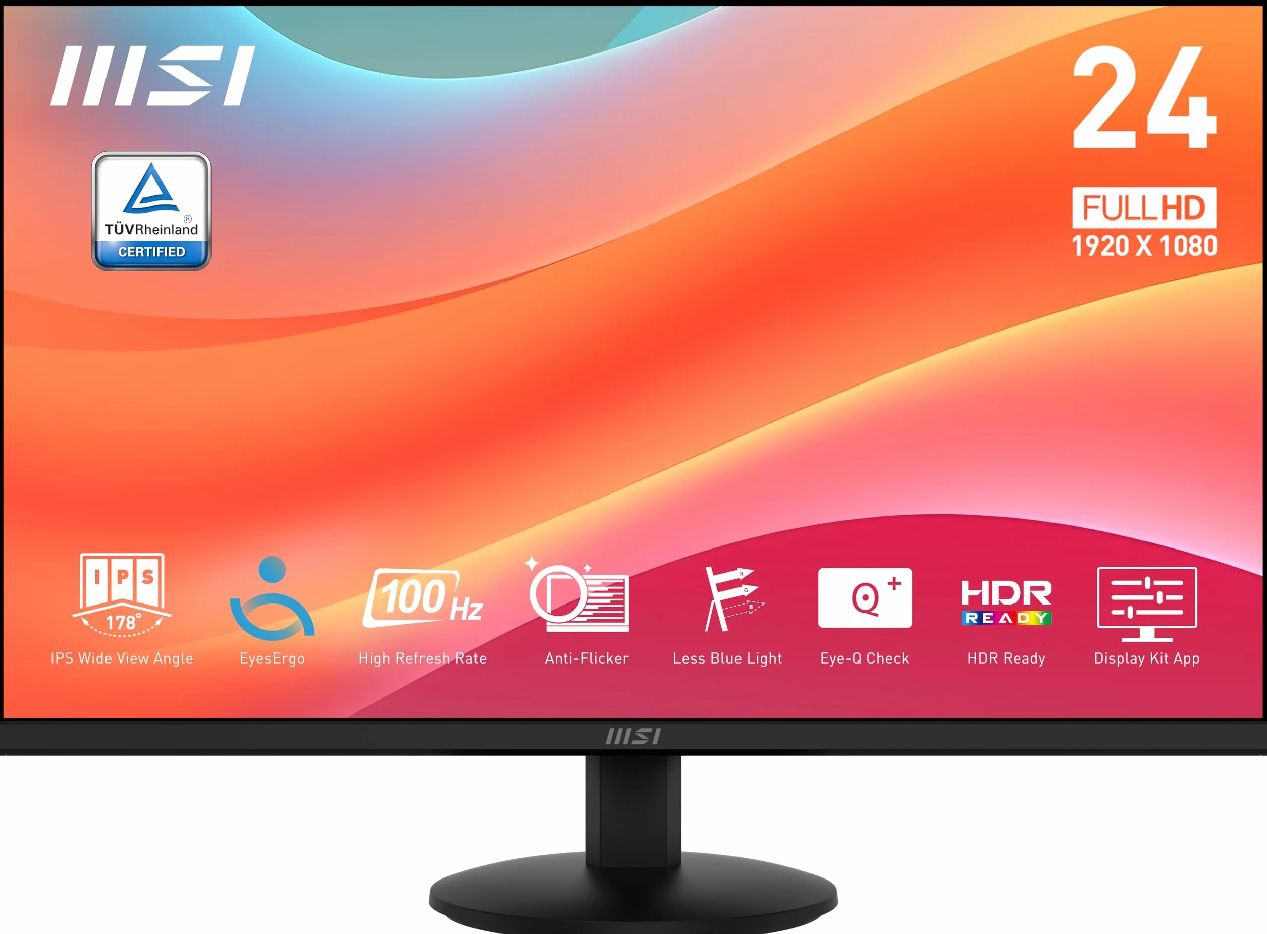 MSI Pro MP242L Monitor 23,8" FHD IPS 1920 x 1080 100 Hz 4 ms HDR Ready Negro