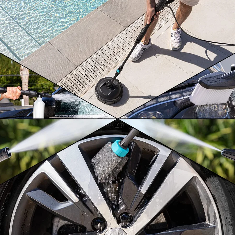 Cecotec Hidrolimpiadora de Alta Presión HydroBoost 2000 Car&Garden Pro. 2000W, Hogar, Jardín o Coche, Caudal de 450 l/h, 150 Bares de Presión, Bomba de Aluminio, Radio de Acción 14m
