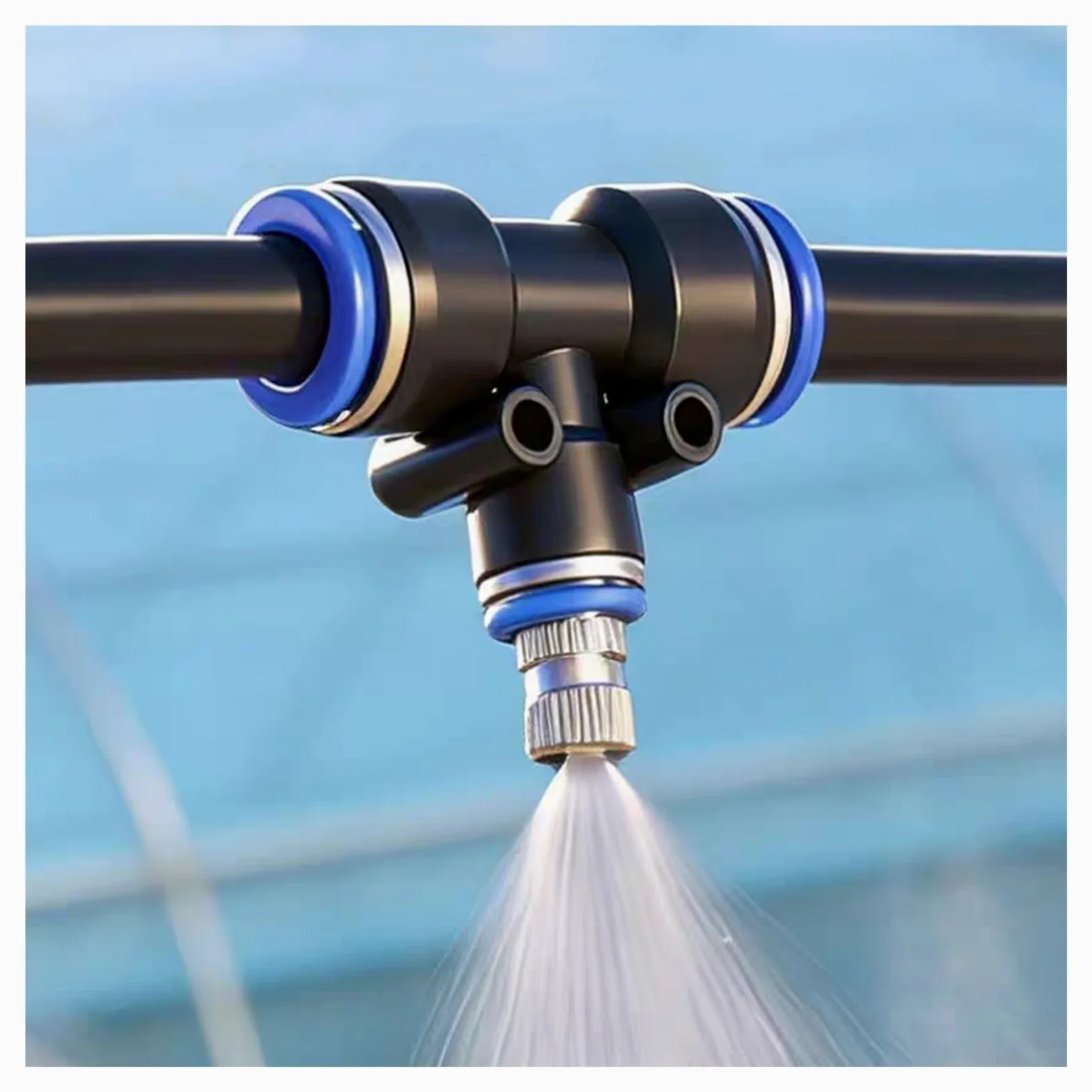Sistema de riego por goteo enfriamiento nebulización PE | Sistema de riego por goteo de enfriamiento por nebulización al aire libre negro de 10-120 m(30m/98.5ft)