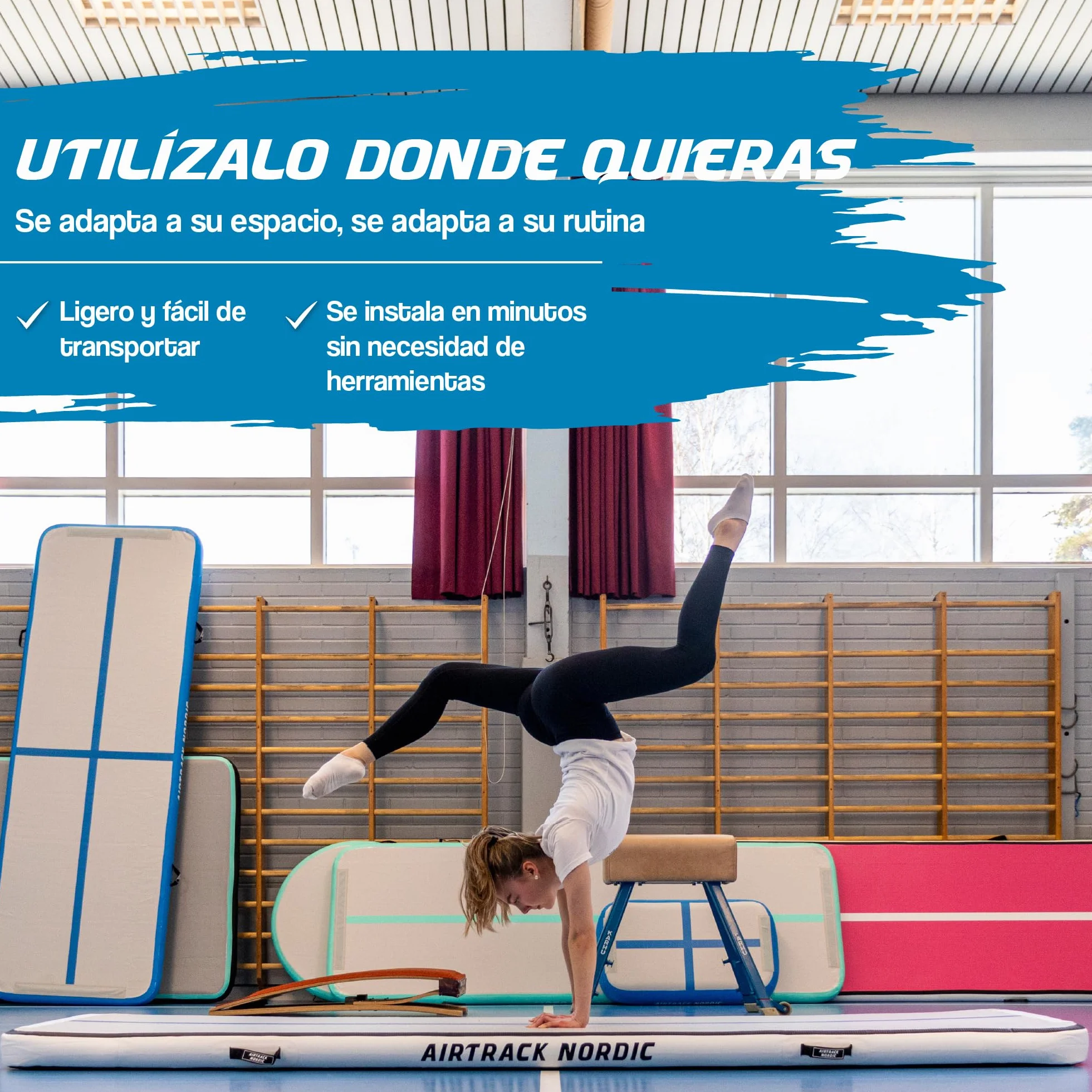 AirTrack Nordic Home Special Edition colchoneta inflable 3m/4m/5m/6m/7m/8m con bomba de aire