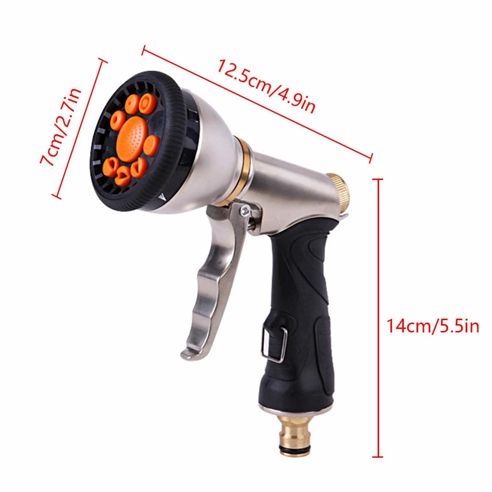 Jardín Multi Spray Pistola de riego Manguera Pulverización Pistola de agua a presión Lavadora de autos Boquilla de limpieza Manguera de jardín Pistola de agua Aspersor Huerto Riego Pistola de agua