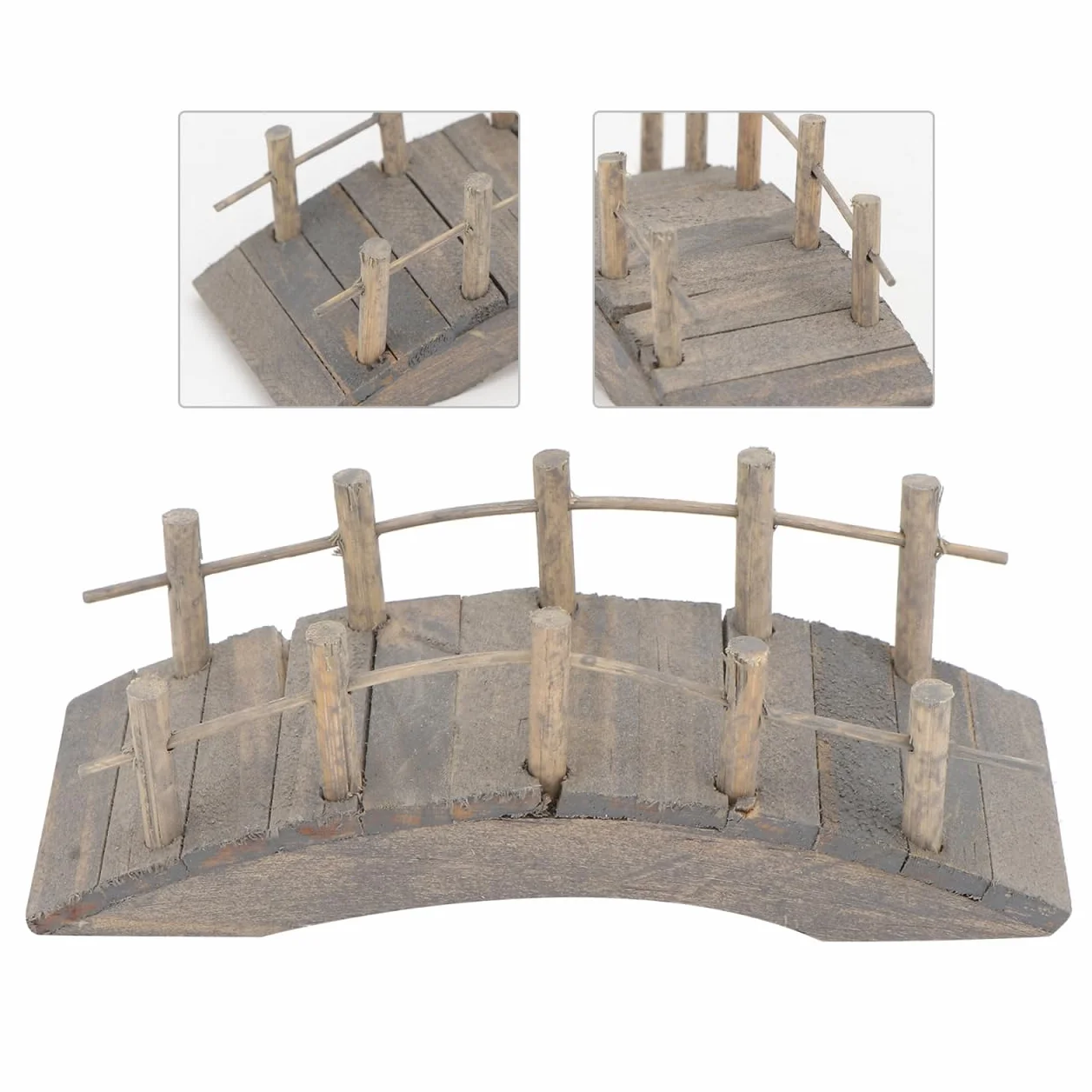 Hemoton Puente de Madera para jardín en Miniatura, diseño de Hada, 10 cm