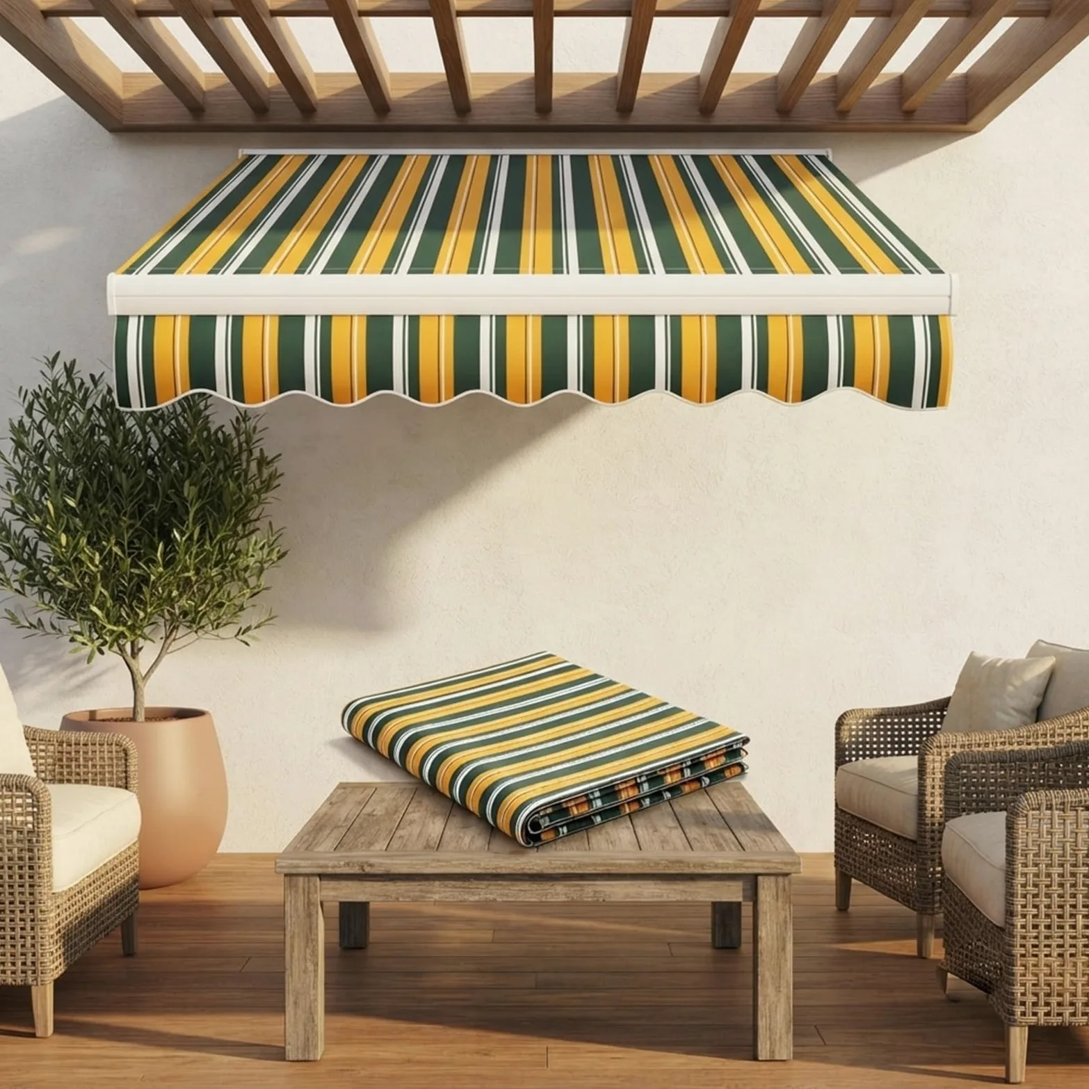 Recambio Lona Toldo | Tela De Repuesto Acrílica De 300x250, Impermeable Y Resistente Al Sol, Para Escaparates(D,8x6.5ft(2.4x1.98m))