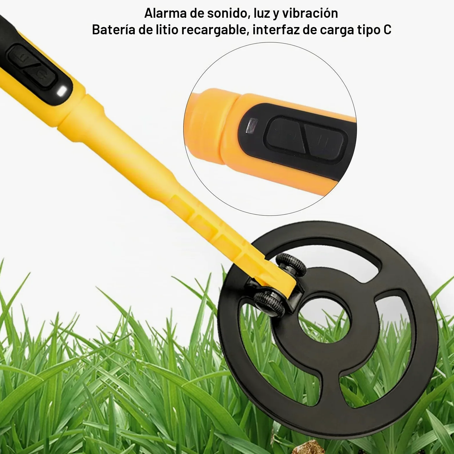 BuyWeek Detector de Metales Subacuático, Buscador de Metales Portátil Localizador de Tesoros Subacuáticos Sumergible hasta 60 Metros con Bobina de Búsqueda de 5.9 Pulgadas