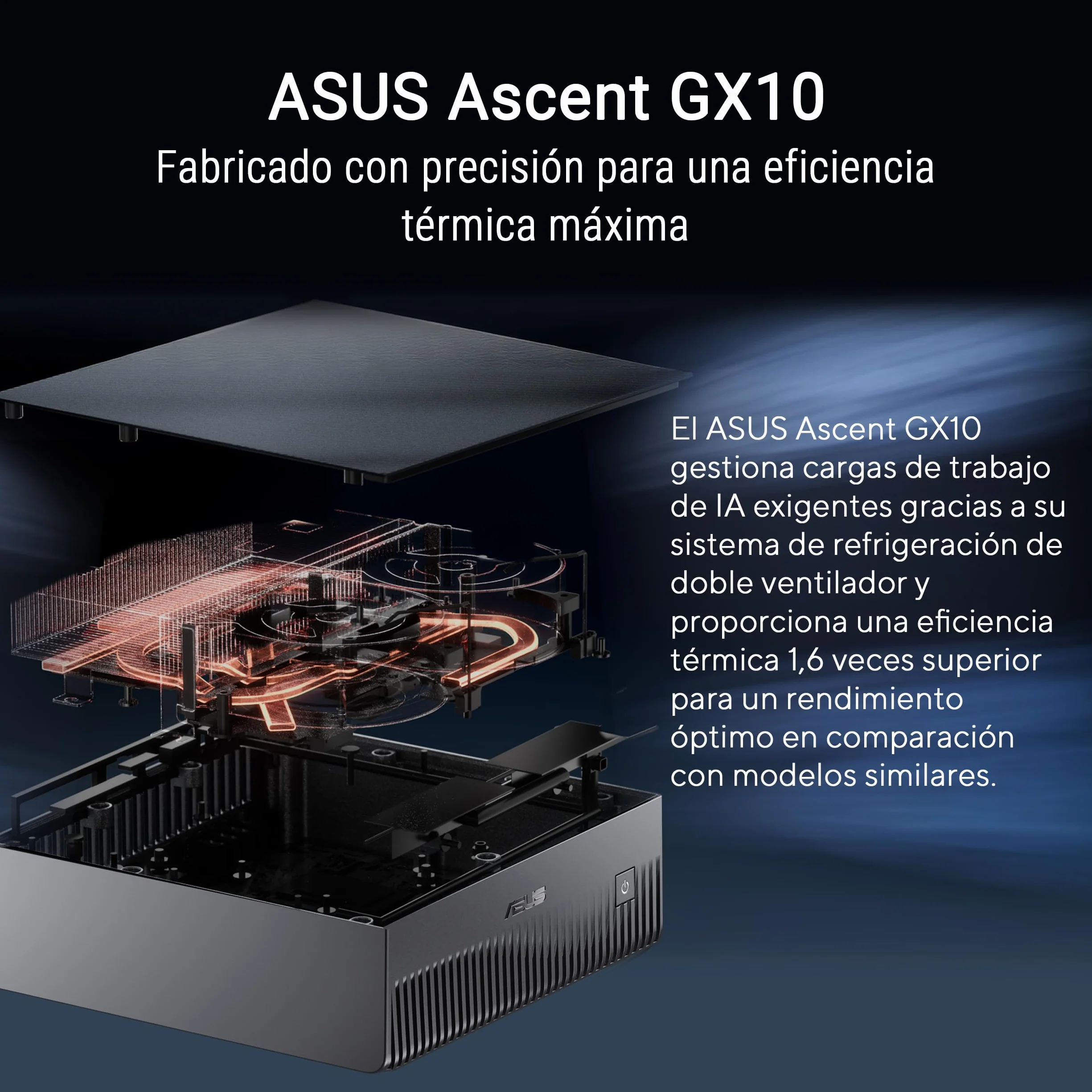 ASUS Ascent GX10 Ordenador de sobremesa 128GB LPDDR5X 1TB SSD NVIDIA GB10 Blackwell GPU
