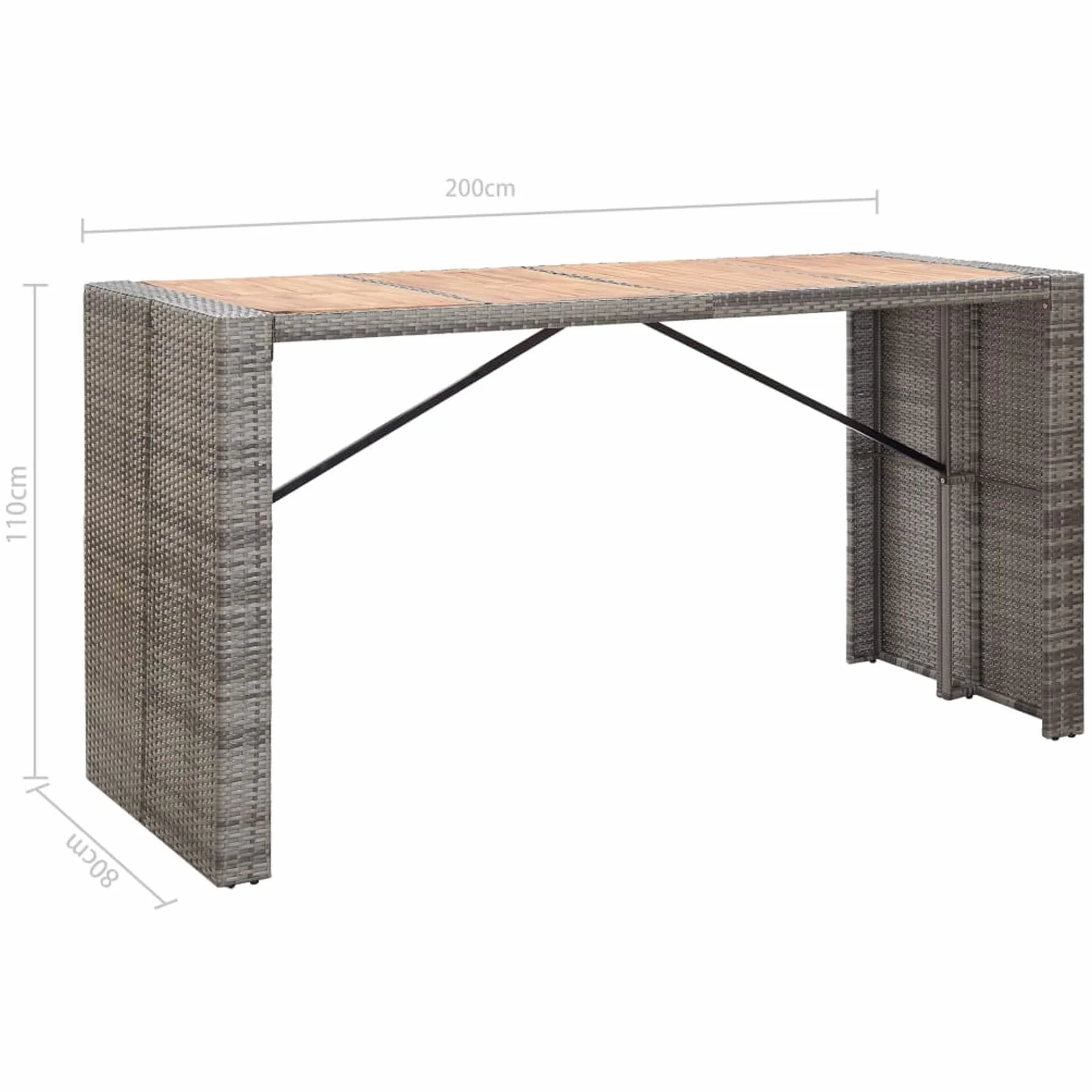 Homgoday Set Muebles Bar Jardín, 9Piezas y Cojines Patio Terraza Conjunto Casa Exterior Comedor Aire Libre Mesa Silla Asientos Ratán Sintético