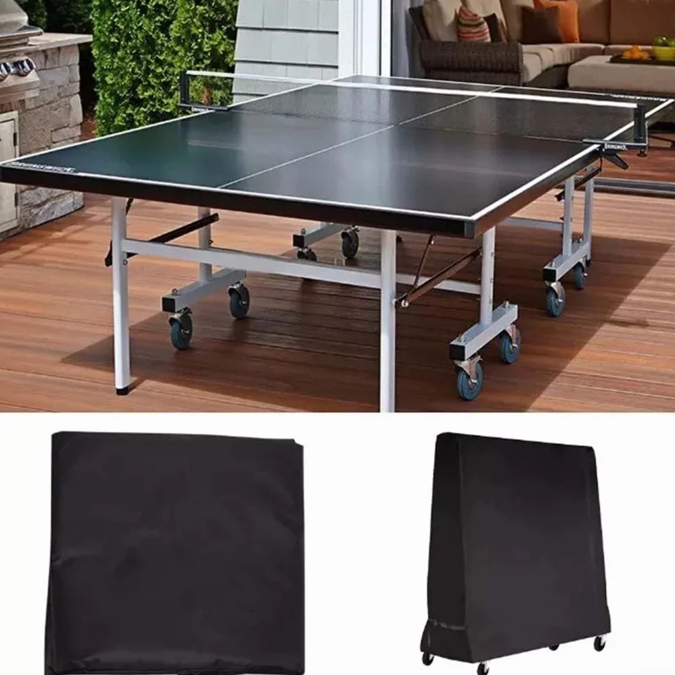 Funda de tenis de mesa impermeable plegable 185x70x165 cm negro
