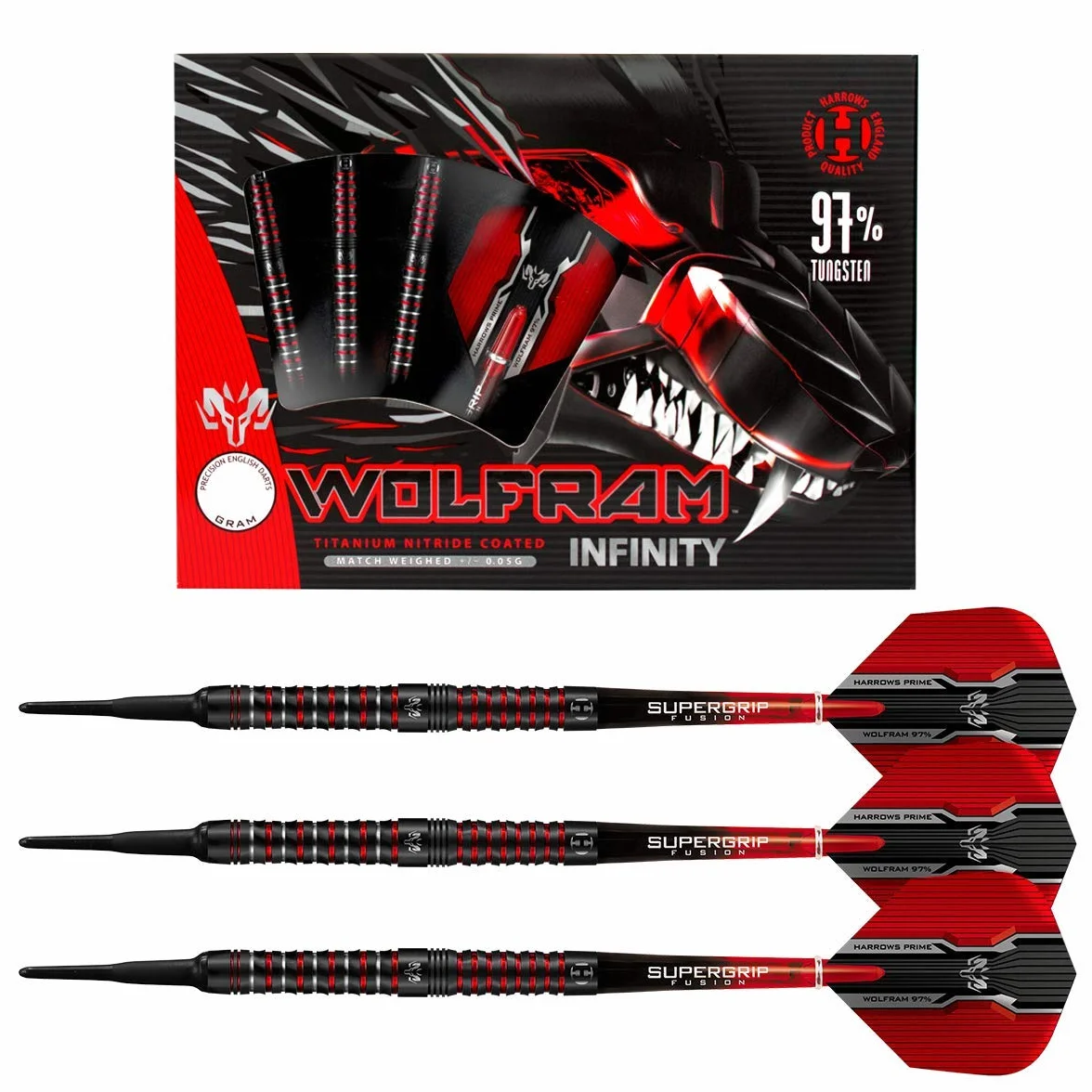 Harrows Wolfram Infinity 97% Tungsteno Soft Tip Darts 18 g