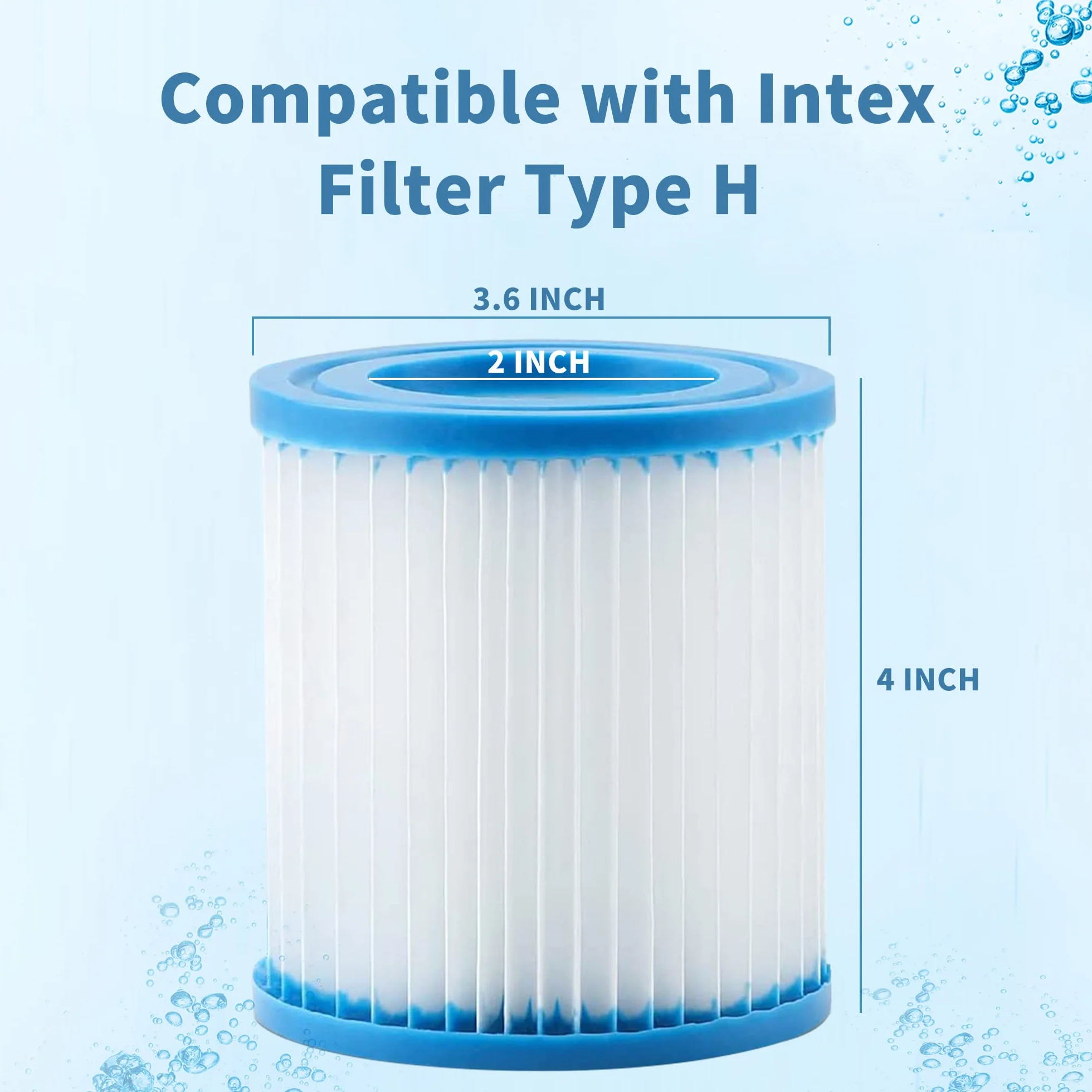for Intex Pool Cartucho de Filtro Tipo H 29007 para Filtro Bombas 28601, 28602 (4 PCS)