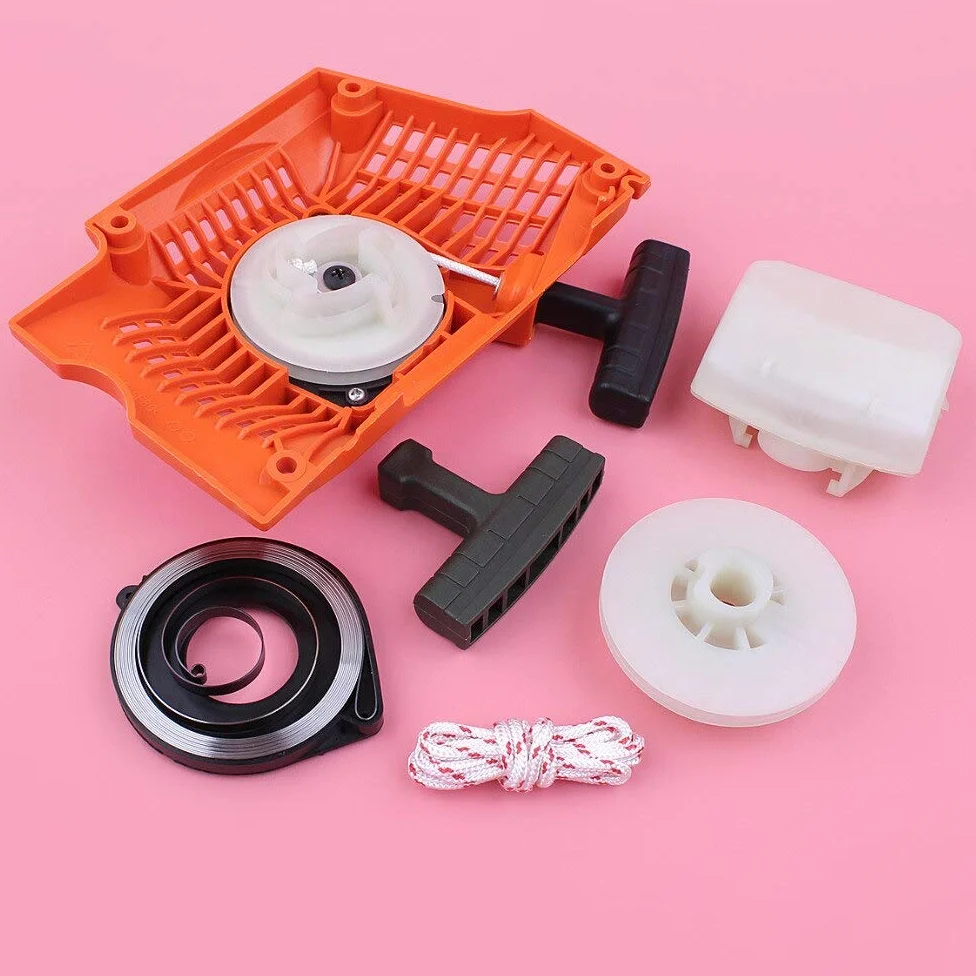 Kit de cuerda de filtro de aire de agarre de resorte de polea de arranque de retroceso compatible con motosierra Husqvarna 340 345 350 351 353 346XP 537104702 (Color : China)