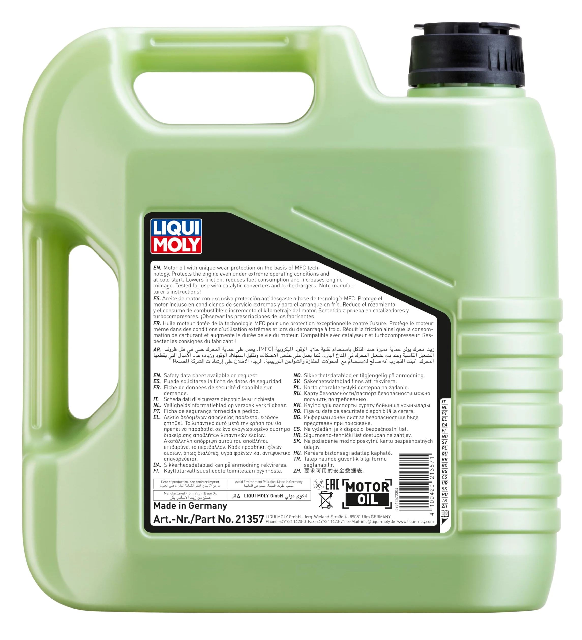 LIQUI MOLY Aceite de motor 0W-20 Molygen Aceite completamente sintético aceite API SP New Generation 4L Compatible con FIAT 500X 334 Freemont 345, HYUNDAI i10 IA, TOYOTA AYGO WNB1, KGB1, NISSAN, KIA