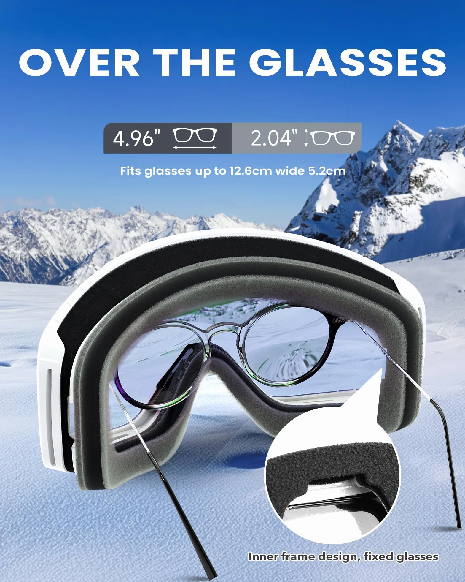 Findway Gafas de Esquí Máscara Snowboard Nieve Espejo OTG Compatible Casco