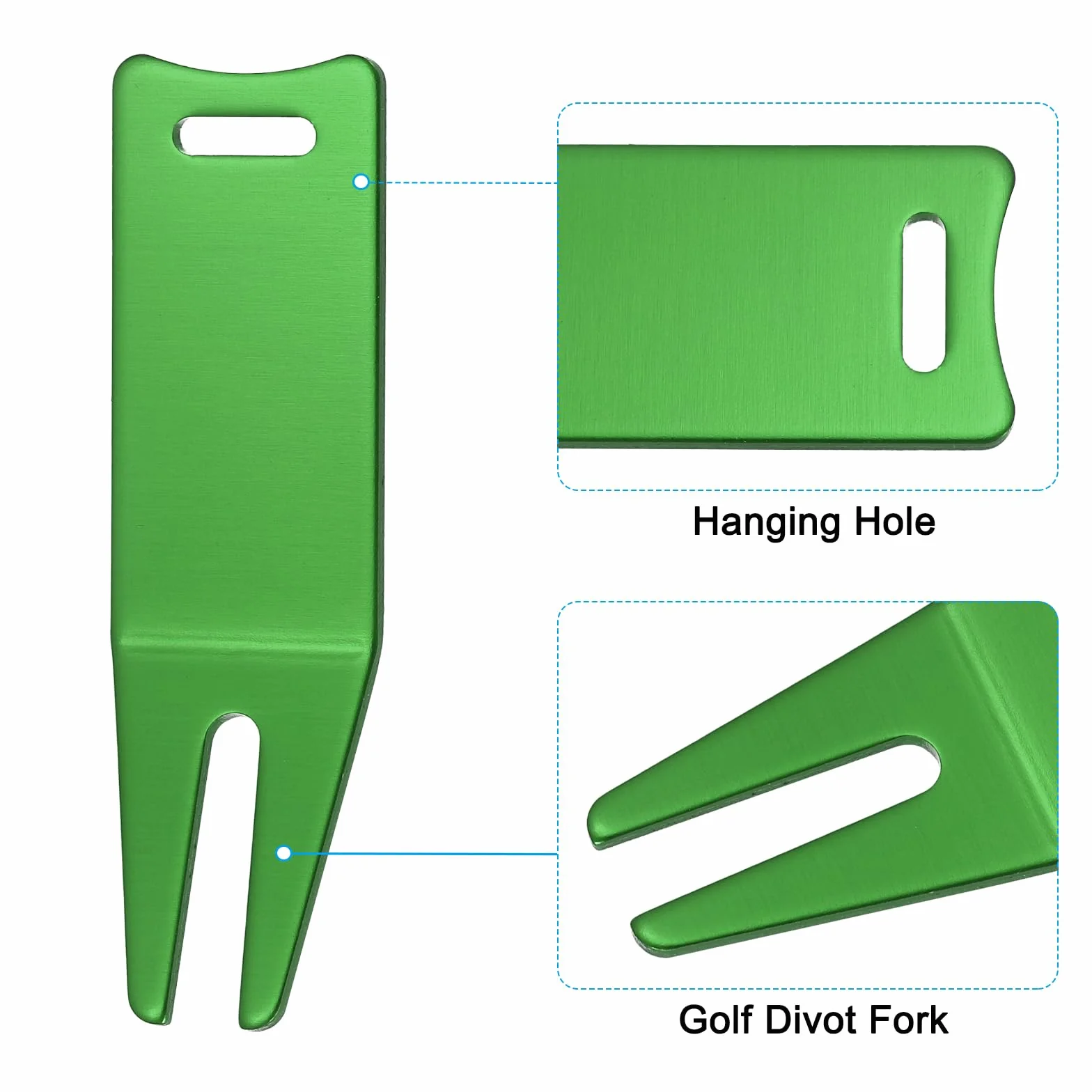 PATIKIL Metal Doblado Golf Hoyuelos Reparación Herramienta 6 Paquete Curvado Punta Verde Tenedor Bola Marca