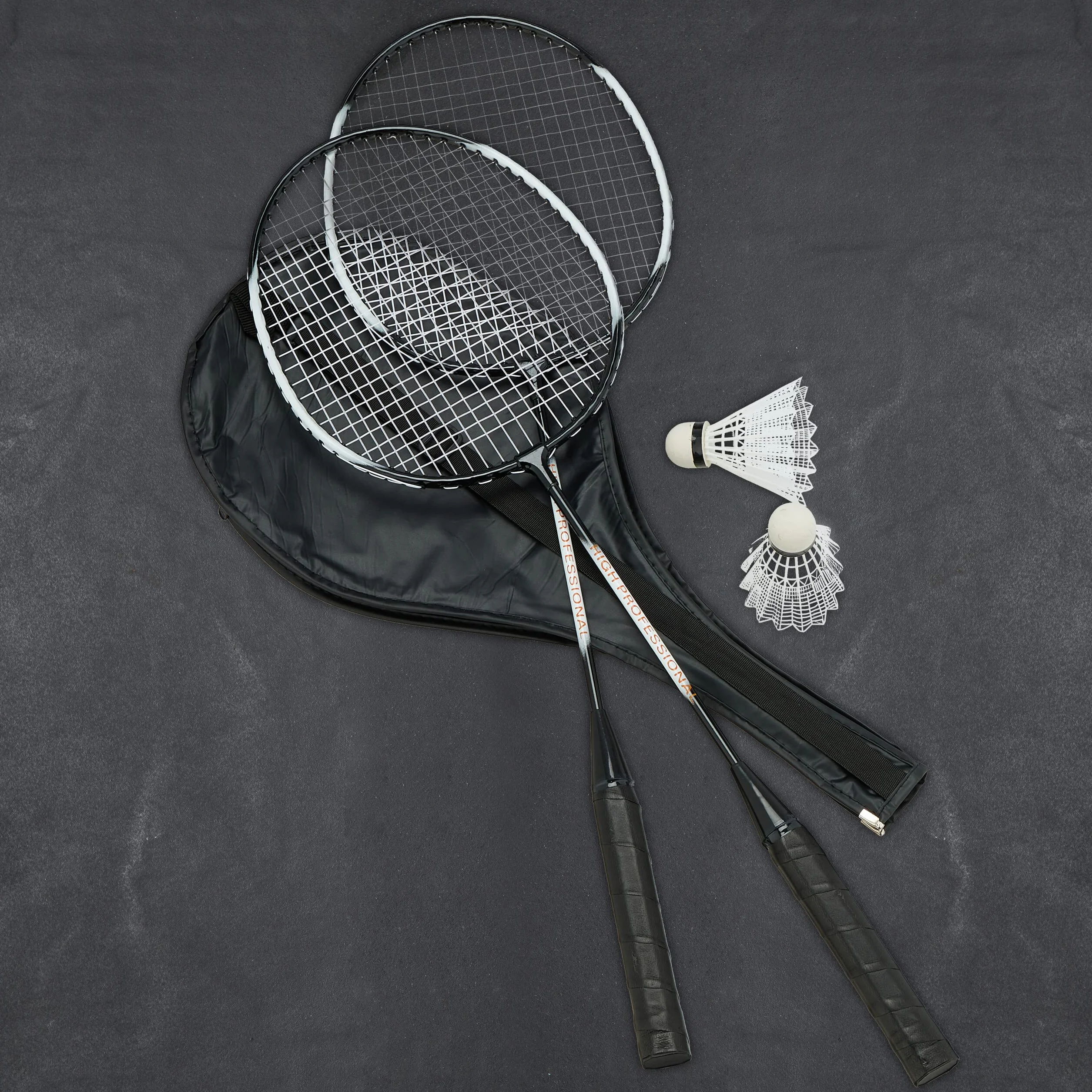 Relaxdays Juego de Bádminton con Bolsa, 2 Raquetas y 10 Volantes, Set para Niños y Adultos
