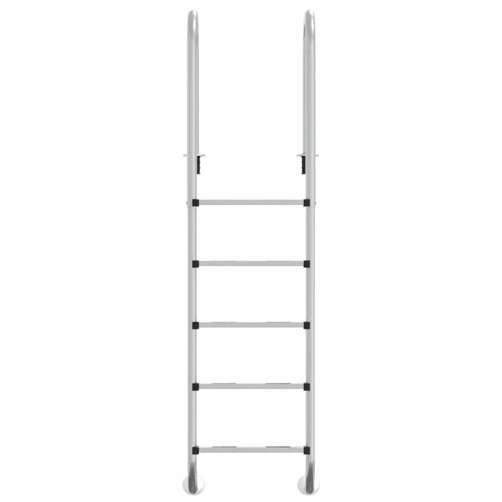 Escalera de piscina de acero inoxidable 304, 54 x 38 x 211 cm, con 5 peldaños antideslizantes, pasamanos y soporte, escalera de piscina para piscinas empotradas, escaleras de piscina como ayuda de
