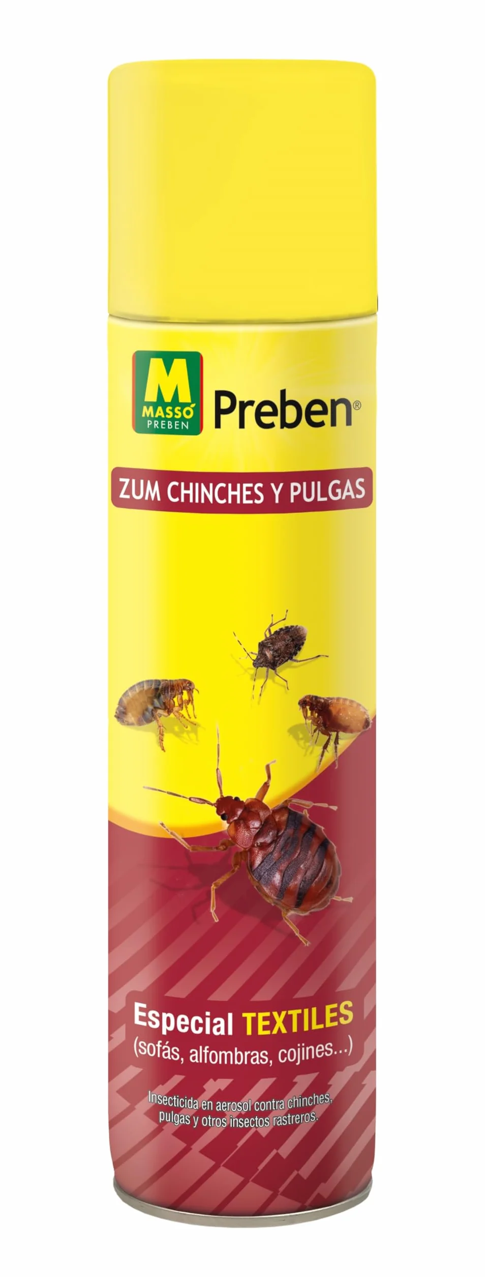Insecticida Preben contra Chinches y pulgas Spray 300 Ml en costuras,grietas,muebles,somieres, marcos de madera,puertas. ESPECIAL TEXTIL sofás,alfombras,cojines,colchones,cortinas (1 unidad)
