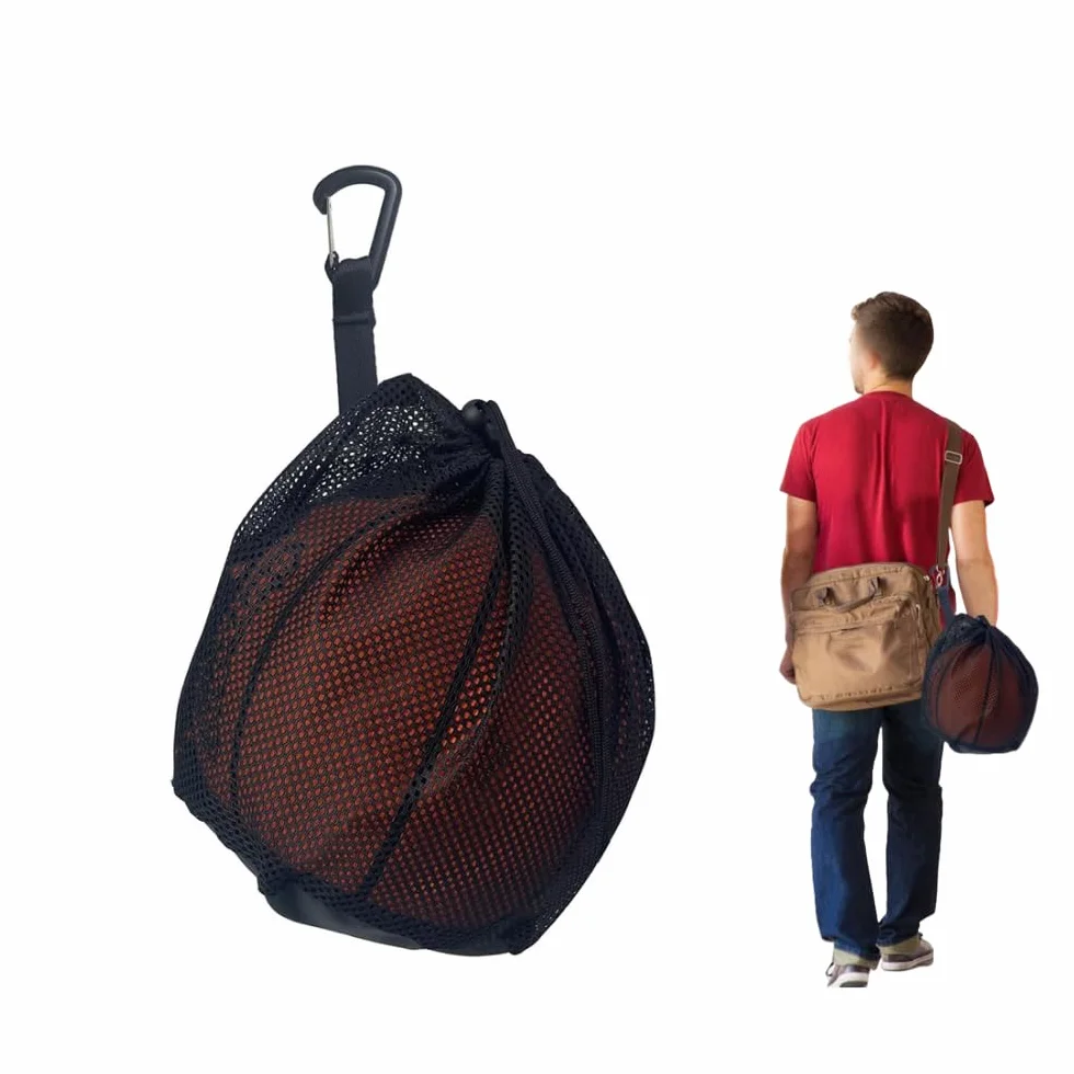 Bolsa de Baloncesto con Cordón, Mochila Portátil Red para Pelotas