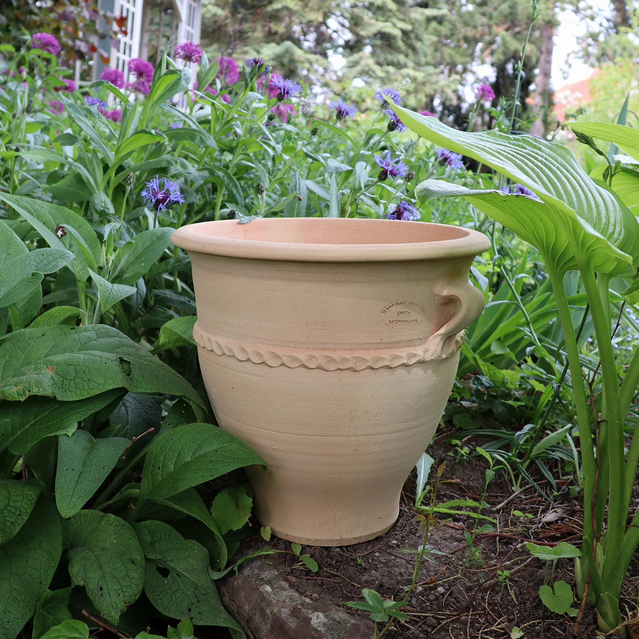 Palatina Werkstatt Maceta de terracota 100% hecha a mano rosa 2" 35 cm de Grecia - Ambiente exclusivo y natural para su jardín y hogar