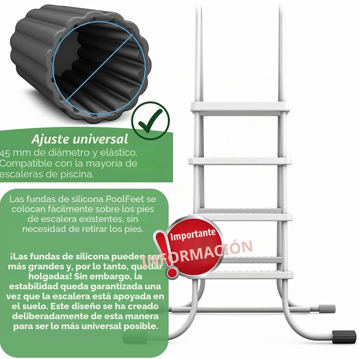 Tapones de protección universales de silicona para pies de piscina, protegen la lámina de daños, accesorios, piscina, escalera de piscina, amortiguador de goma