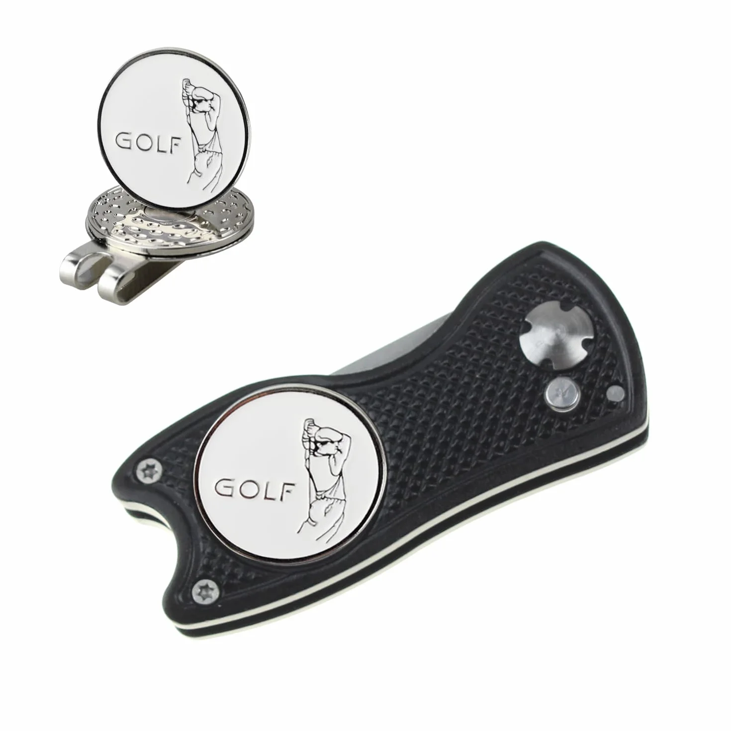 Crestgolf Golf Divot Tool con Botón Emergente y Marcador de Bola Magnética
