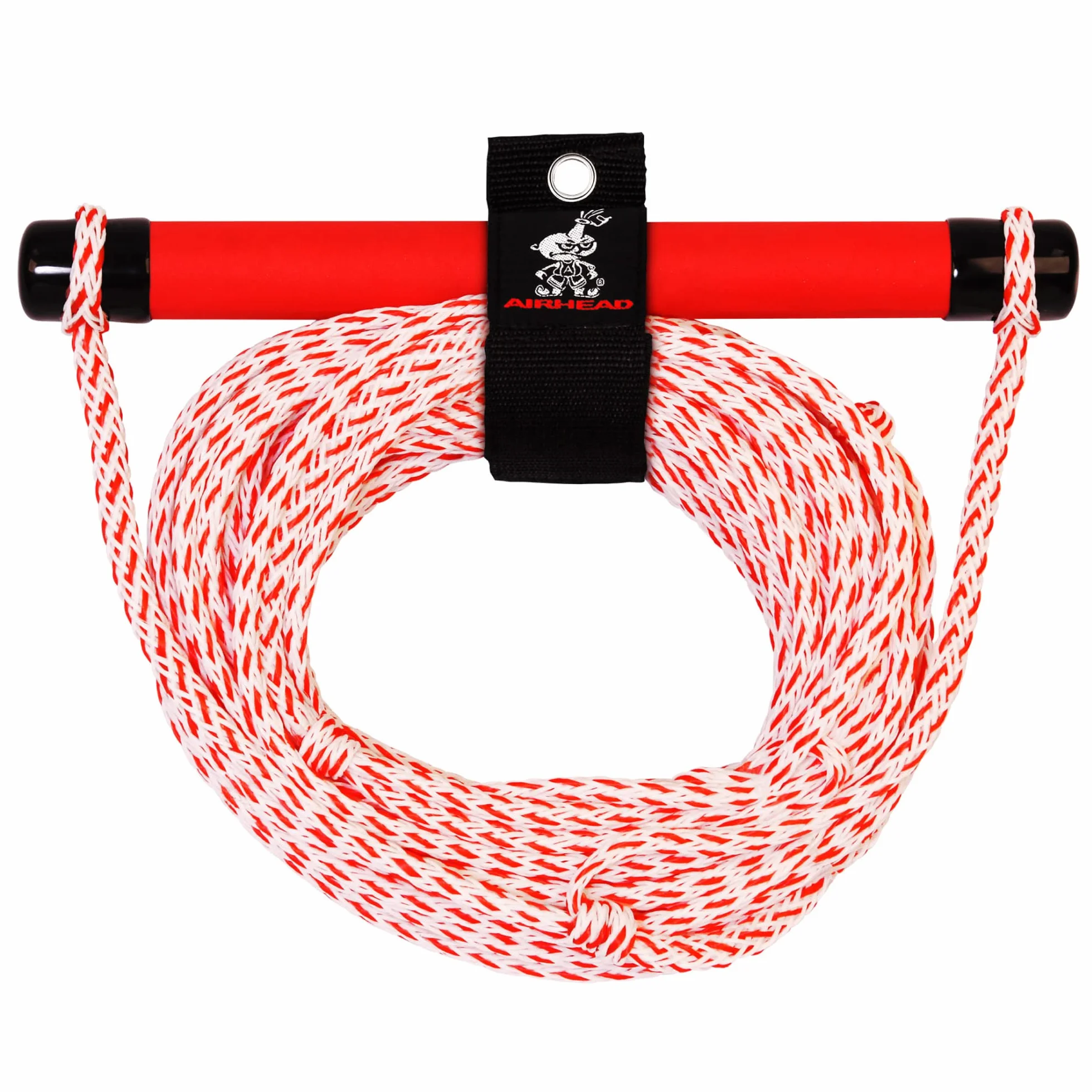 Airhead Heavy Duty Tow Harness Kwik tek AHSR-1EVA 75 ft Rope with EVA Handle, Red White