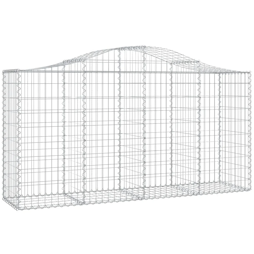 Gaviones de arco alto 7 piezas. 200x50x100/120cm Hierro galvanizado para barreras de jardín y protección de la privacidad, gaviones duraderos resistentes a la corrosión gaviones decorativos