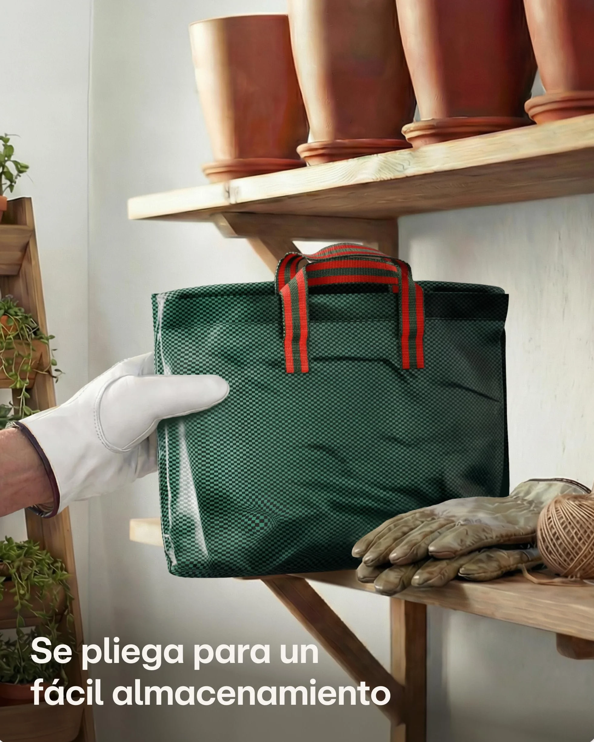 Praknu 3 Bolsa Jardin 300 L - Bolsa Basura Jardin Con 4 Asas Resistentes - Estable - Plegable - Reutilizable - Robusto Polipropileno