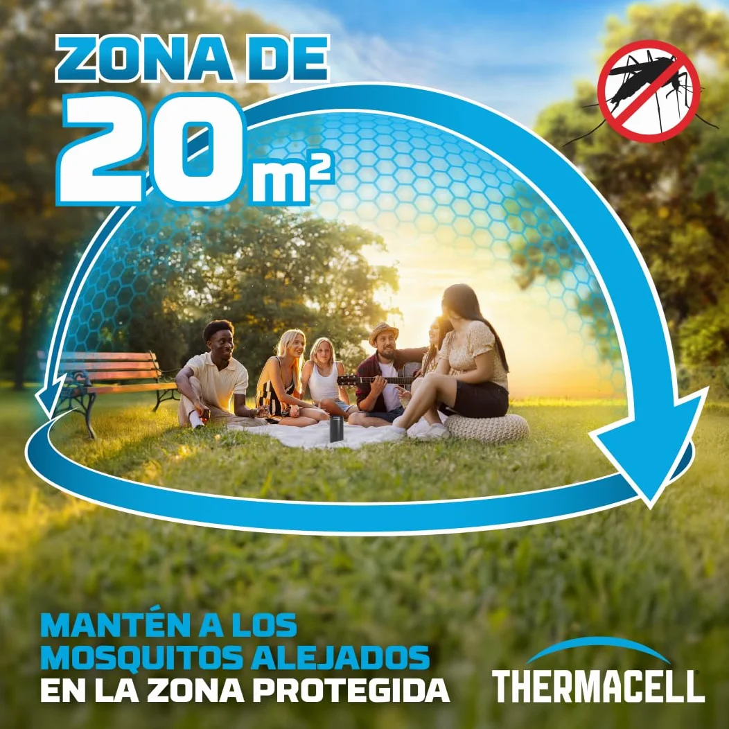 Thermacell Difusor Antimosquitos para Exteriores – Protección 20 m², Sin DEET, Navy