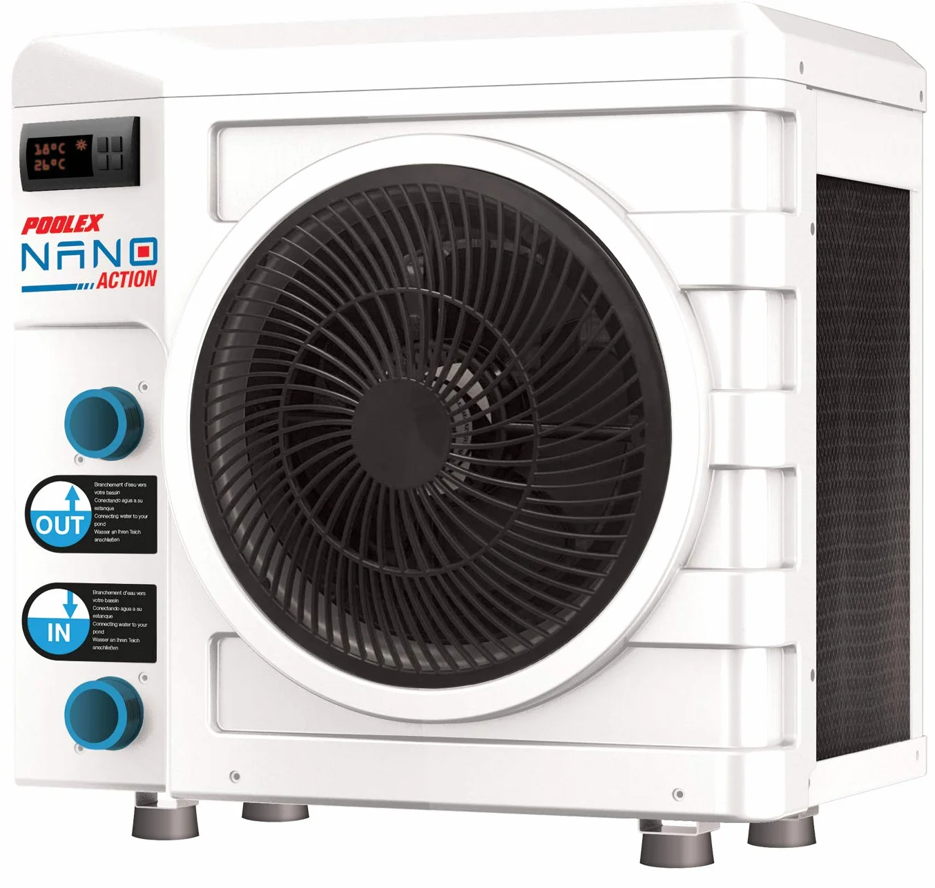 POOLEX POOLSTAR Nano Action 4 – PC-Nano-A4 – Bomba de Calor para Piscina dedicada a pequeñas Piscinas Fuera del Suelo – Consumo de 810 W – Volumen de la Cuenca de 15 a 28 m3