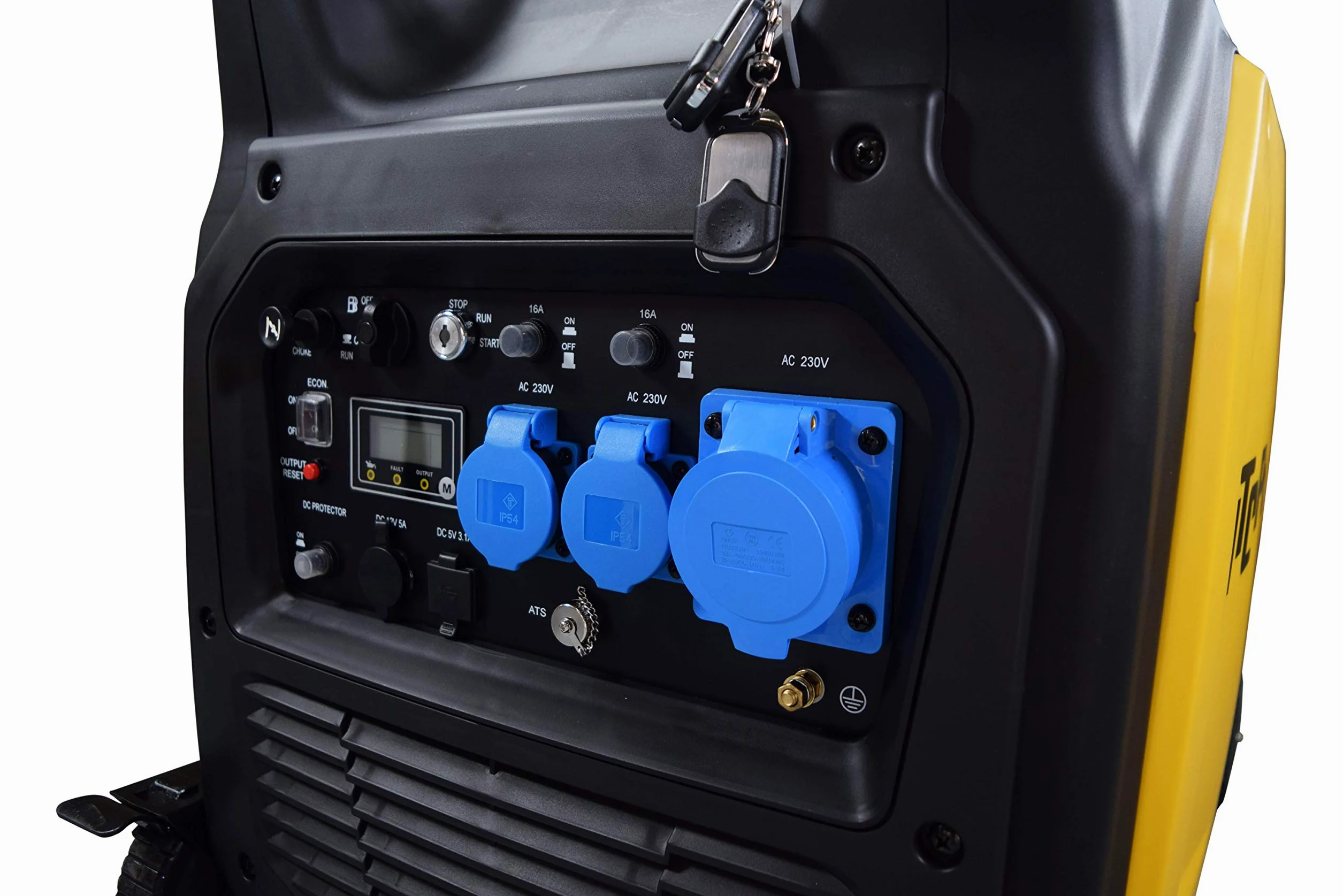 ITCPower Generador Inverter Gasolina 6500W Silencioso Profesional 230V - Generador Eléctrico con Arranque Eléctrico Compatible ATS para Emergencias - Generador Potente Seguro Electrónica
