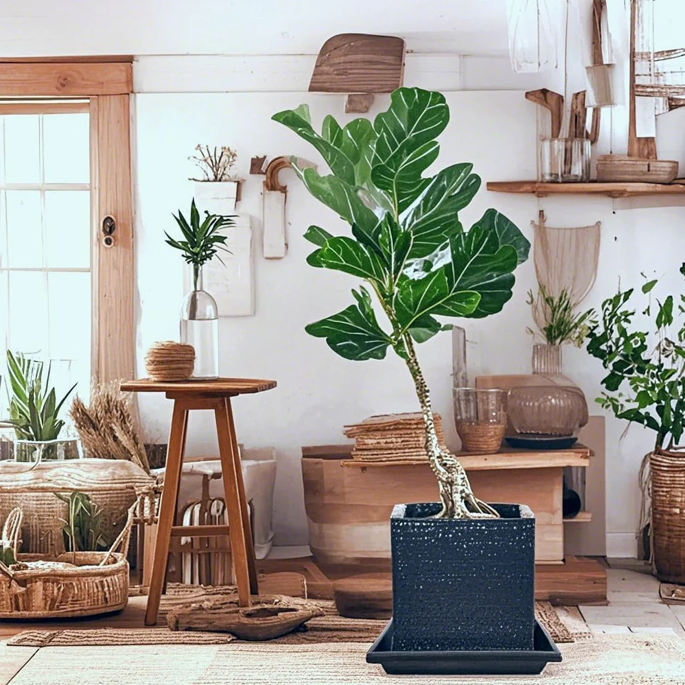 Paquete de 5 platillos cuadrados para plantas de 18 pulgadas