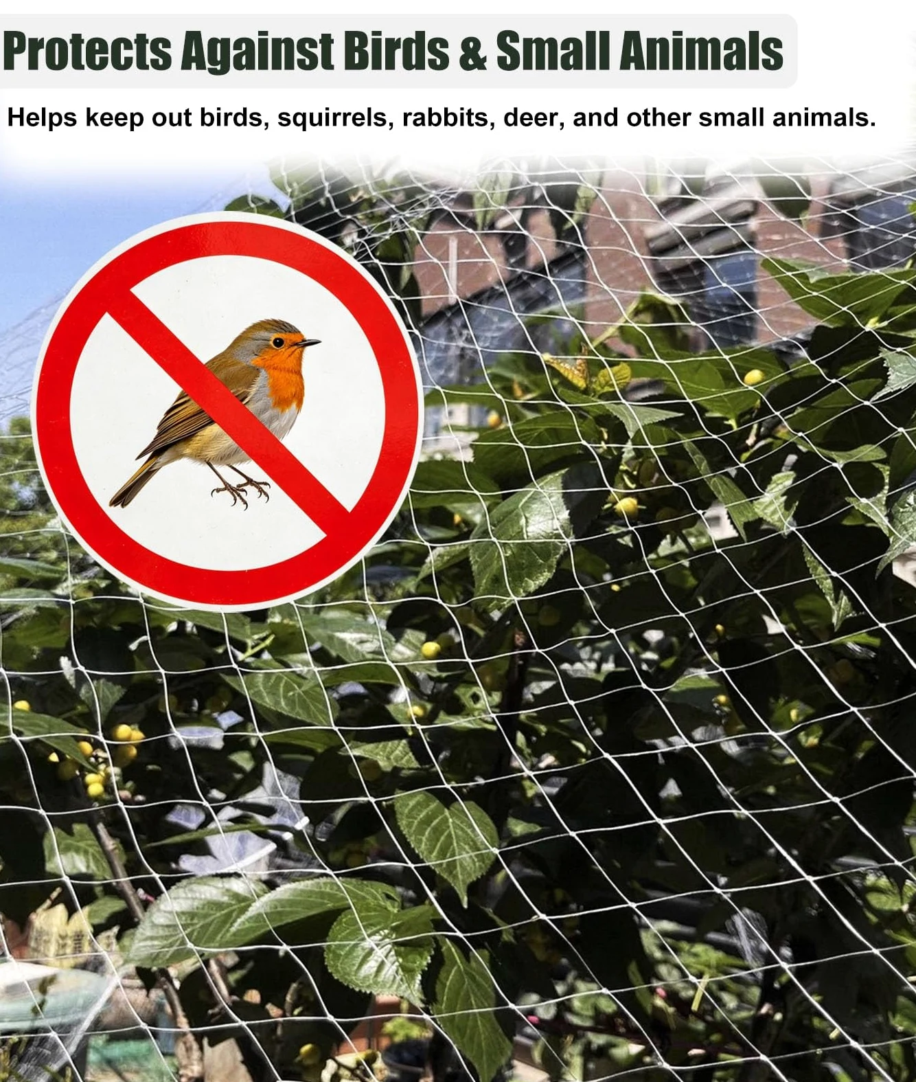 Red Antipajaros Red Anti Pájaros para Árboles Frutales para Protección del Jardín, Cubierta de Malla Fina para Huerto de 3 m 6 m 9 m 15 m 30 m(16x65ft(5x20m))