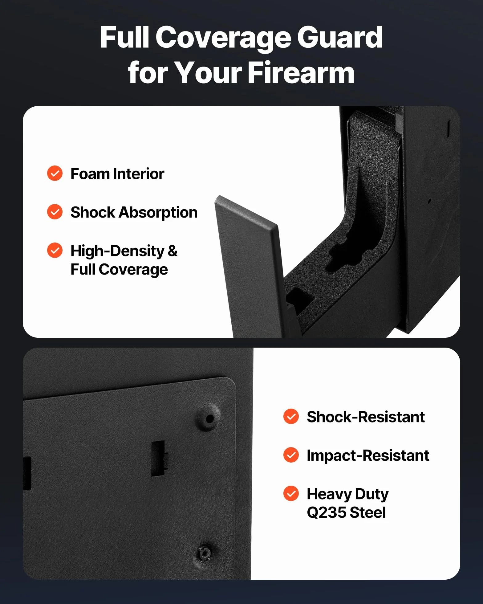 VEVOR Caja Fuerte para Pistolas, Control Deslizante, 3 Formas de Acceso: Huella Dactilar, Contraseña, Llave, Capacidad 1 Pistola 1 Cargador, Negro