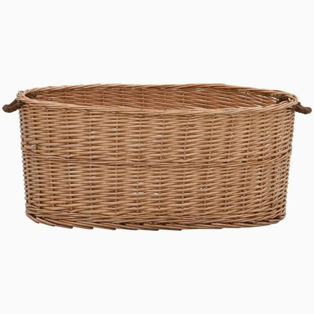 Cesta de leña de calefacción de sauce natural 78x54x34 cm