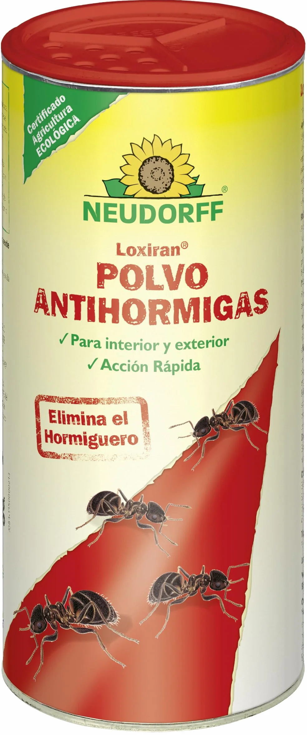Neudorff Loxira Polvo Antihormigas – Control rápido de hormigas y hormigueros para interiores y exteriores. Cebo para hormigas para espolvorear, 500 g