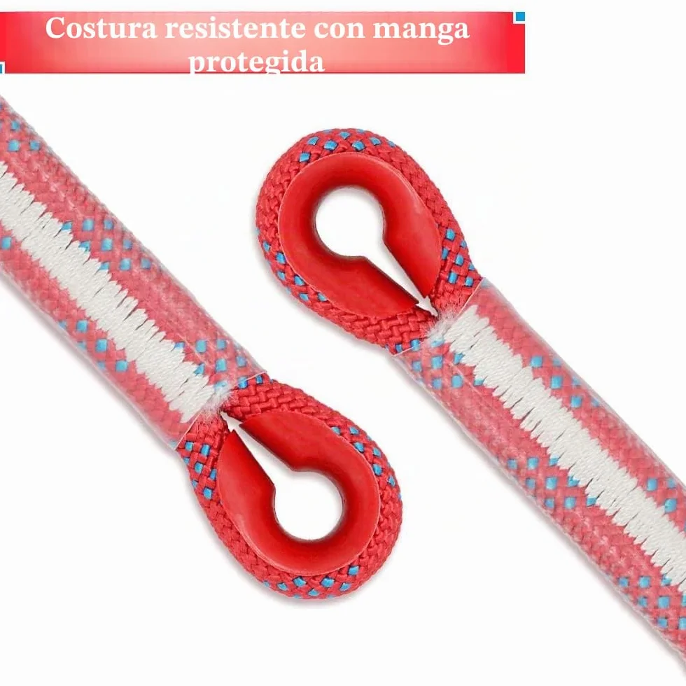 Cuerda de escalada estática 10 mm con mosquetones para seguridad y escape al aire libre