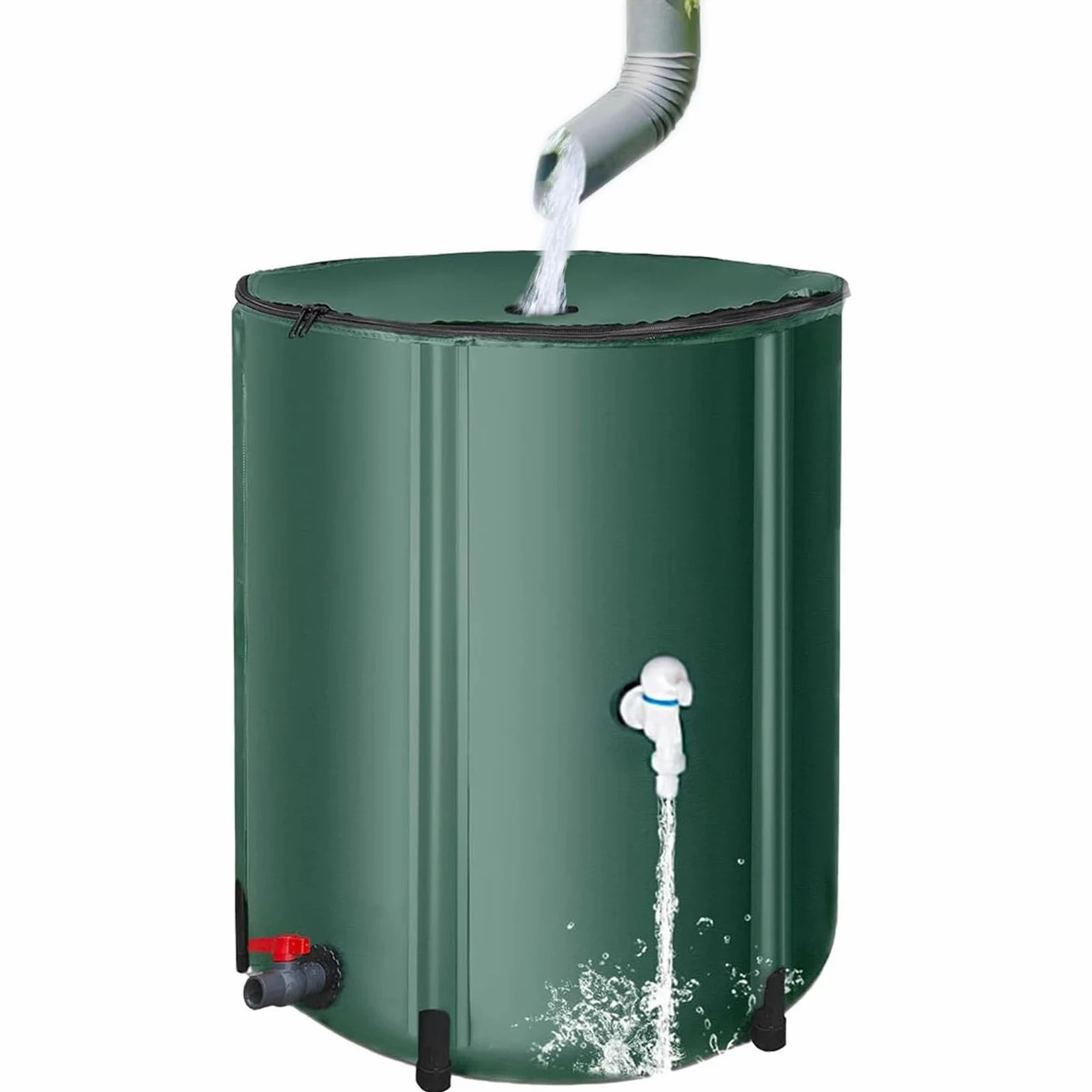 Depósito de recolección de agua de lluvia de 50 litros con grifo, depósito de agua portátil y botella de agua Reu para uso en exteriores
